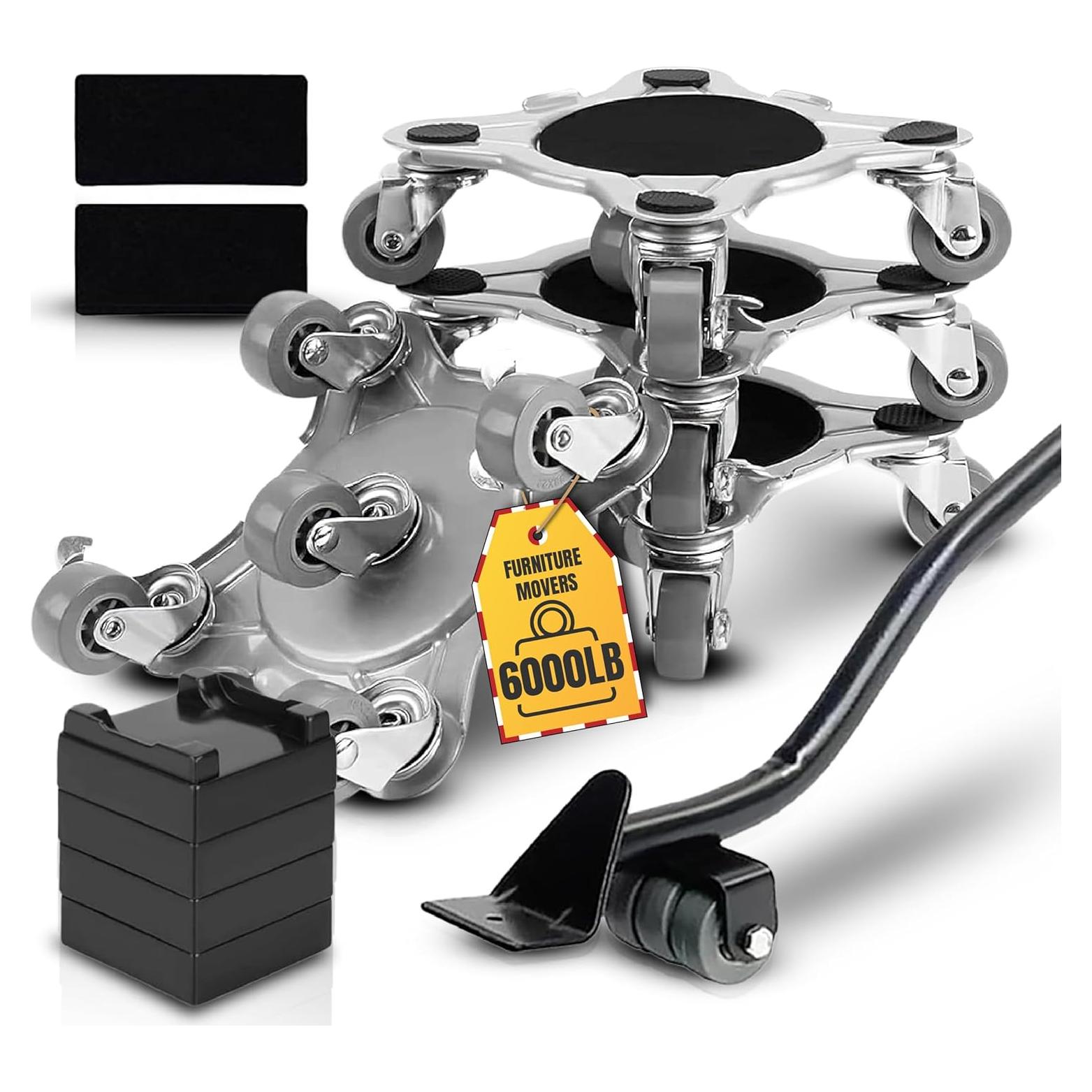 Juego de Carretillas para Muebles Talime - Capacidad 2721 kg