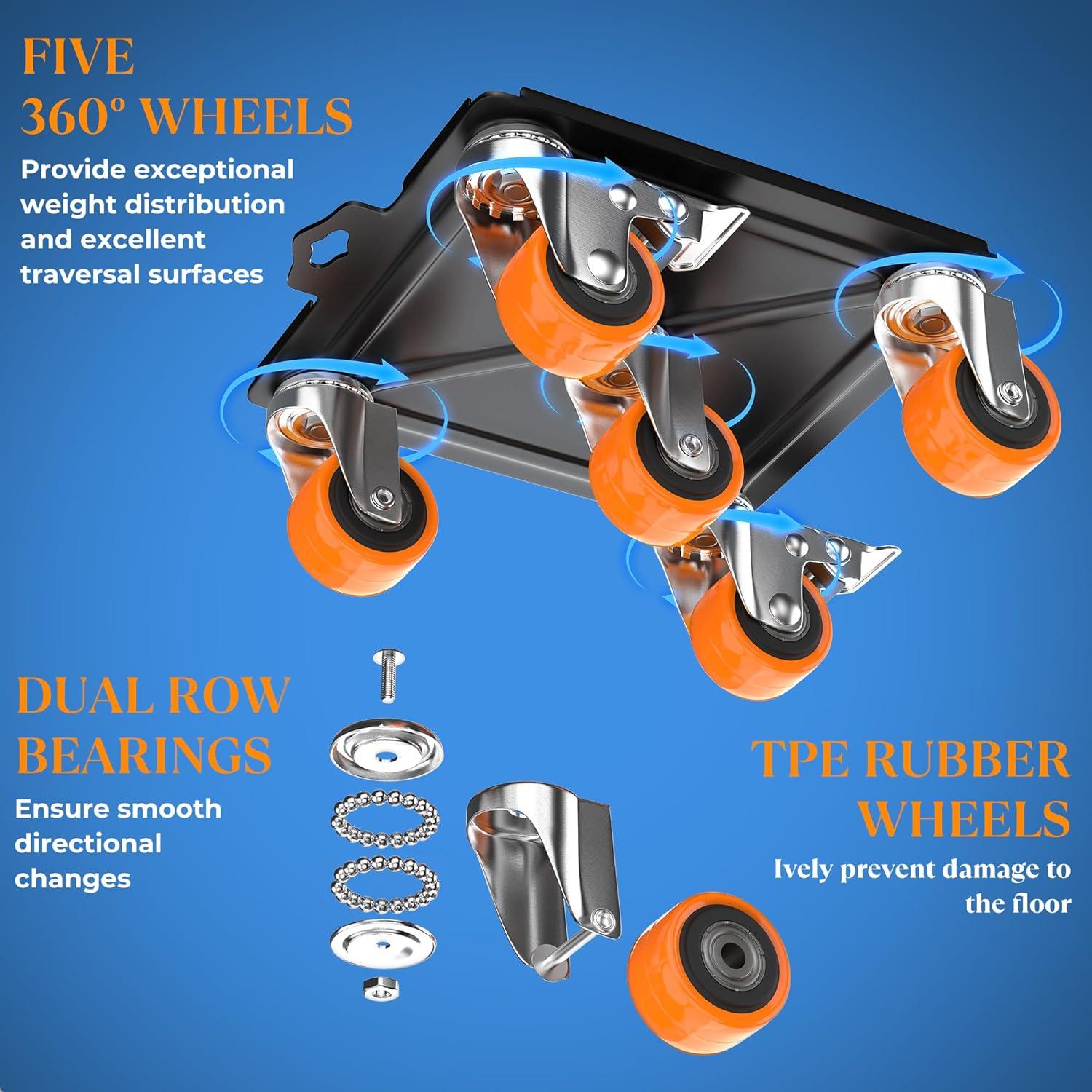 Carro de Mudanza VALTAVO 2000 lb con 5 Ruedas y Elevador