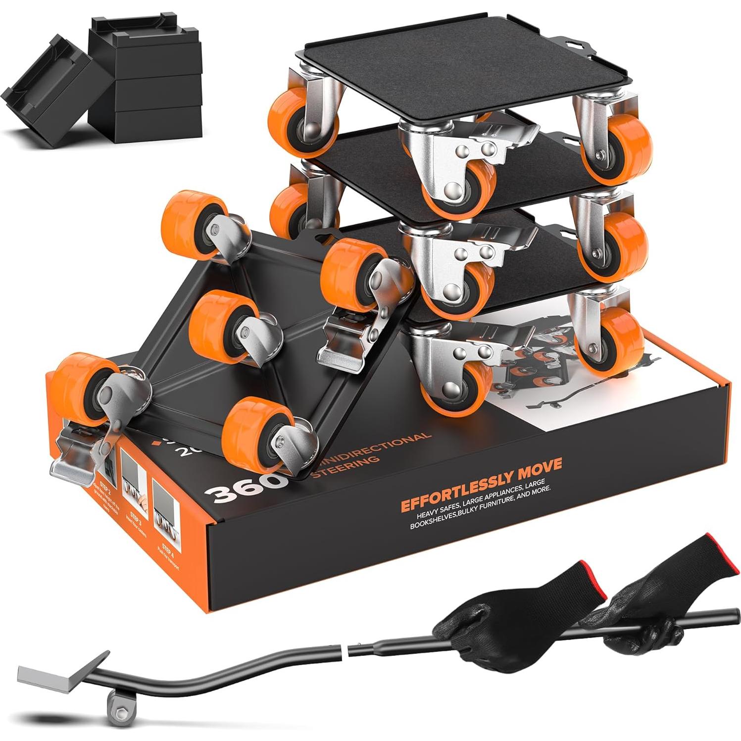 Carro de Mudanza VALTAVO 2000 lb con 5 Ruedas y Elevador