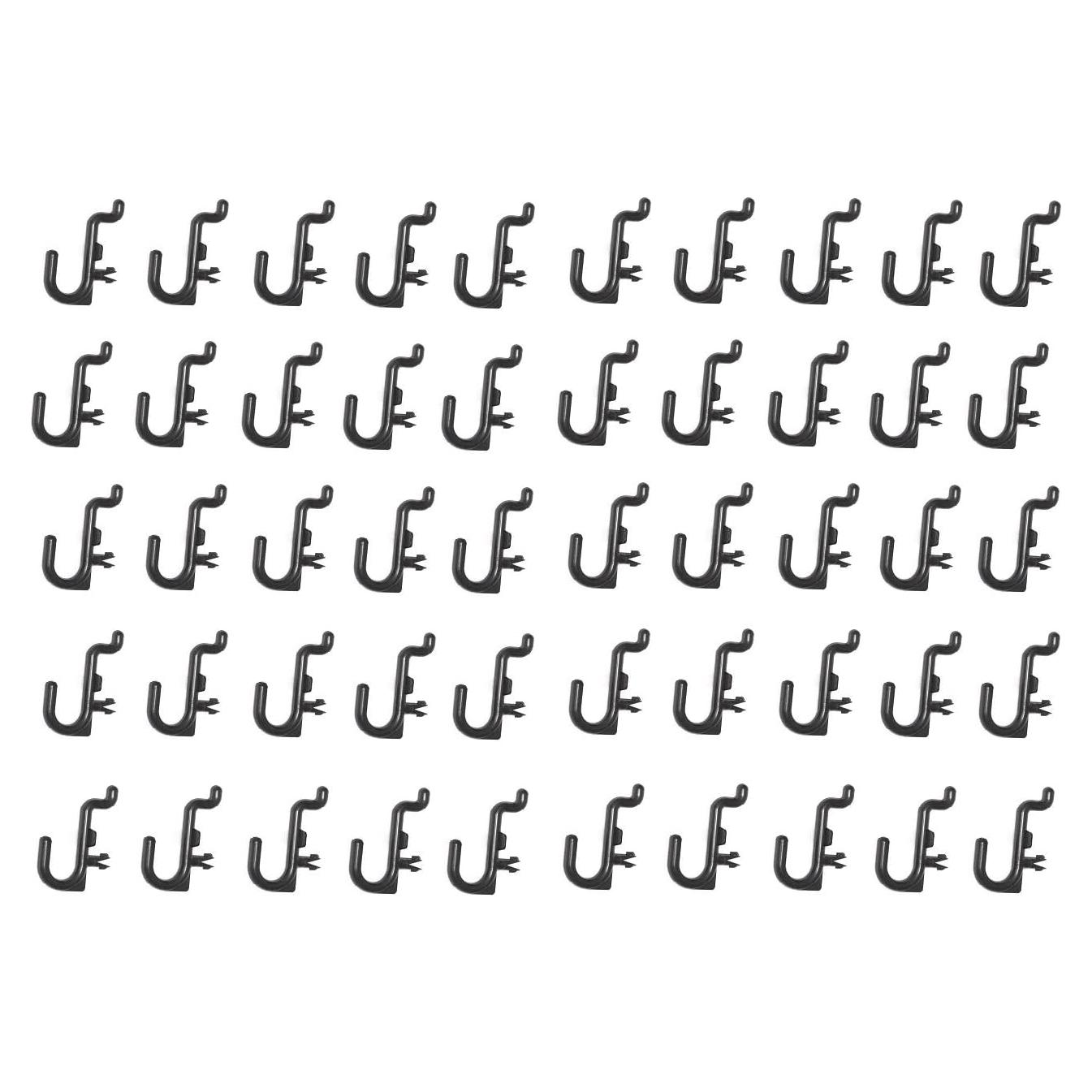 Ganchos de Pegboard J de Plástico Negro JSP 100 Unidades