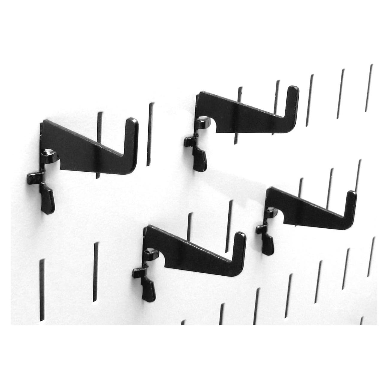 Ganchos de Metal Ranurados Control de Pared 4 Unidades Negro