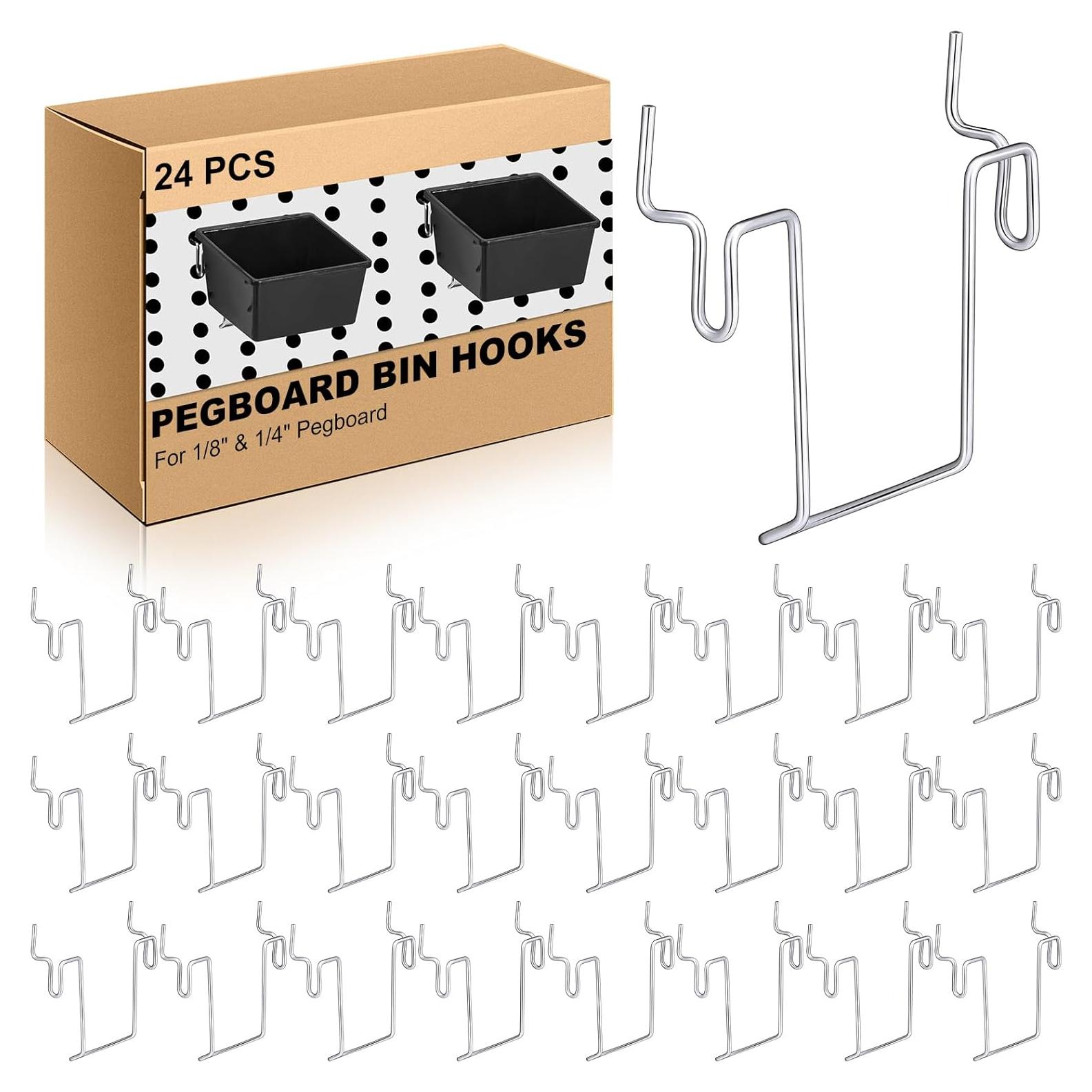 Ganchos de Bin para Tablero de Clavos Tandefio - 24 Pcs Metal