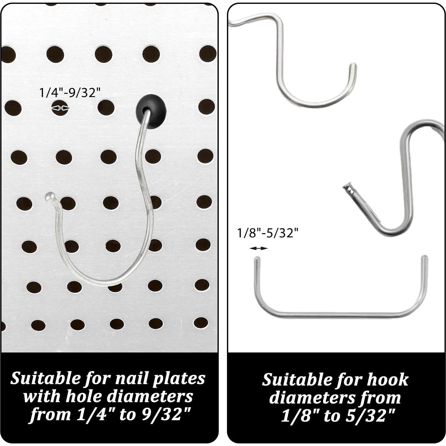 120 Ganchos de Bloqueo para Tablero FdcLixuvol Negro 6.35mm