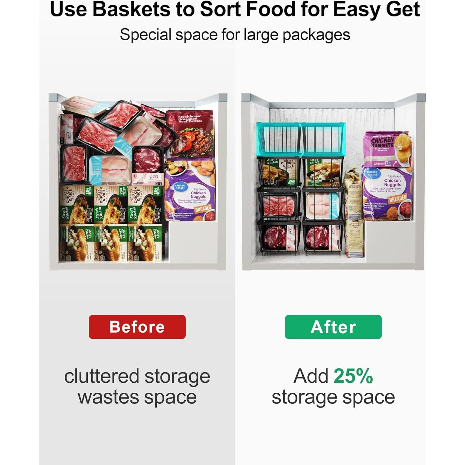 Organizadores de Congelador iSPECLE - 4 Bins Apilables 37.34cm