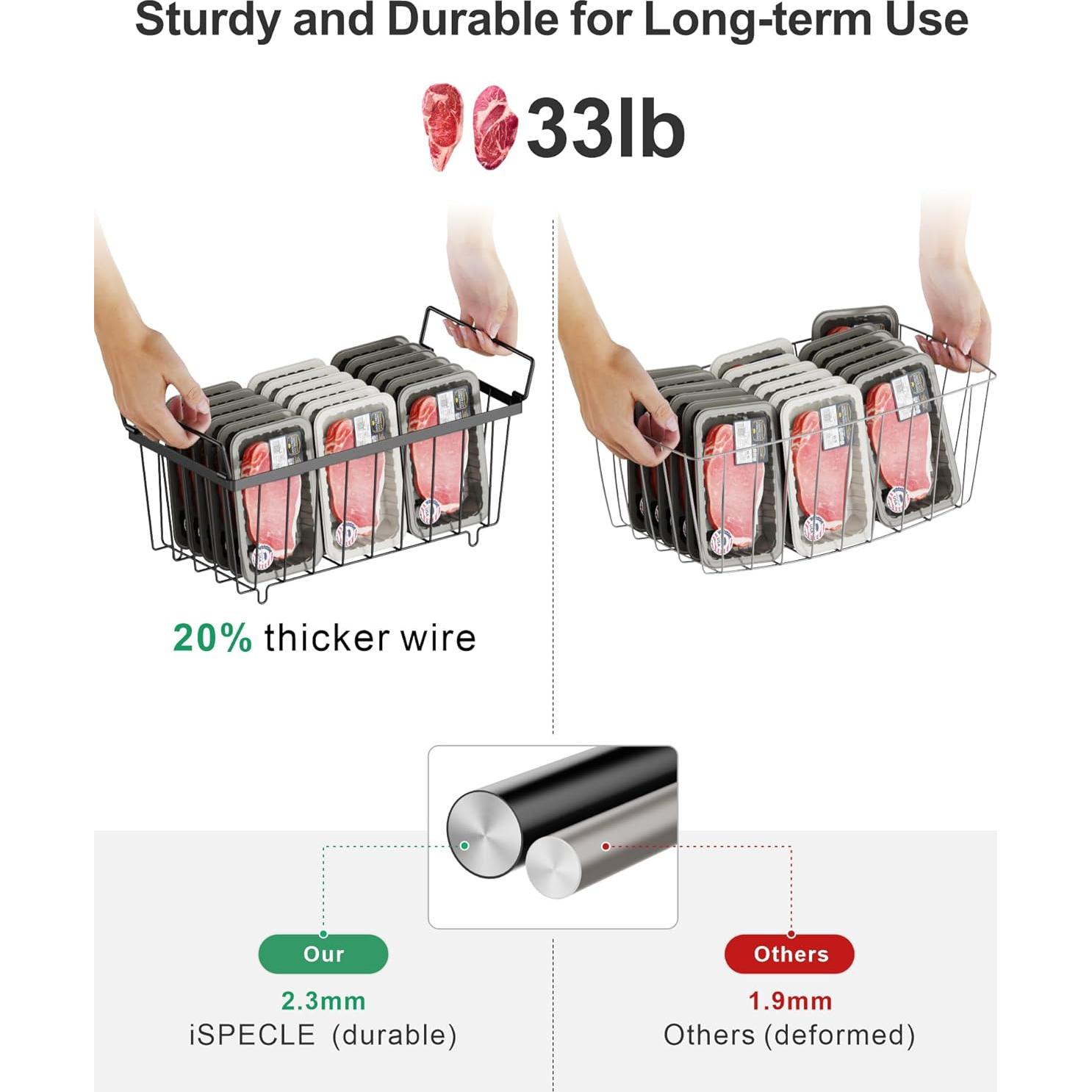 Organizadores de Congelador iSPECLE - 4 Bins Apilables 37.34cm