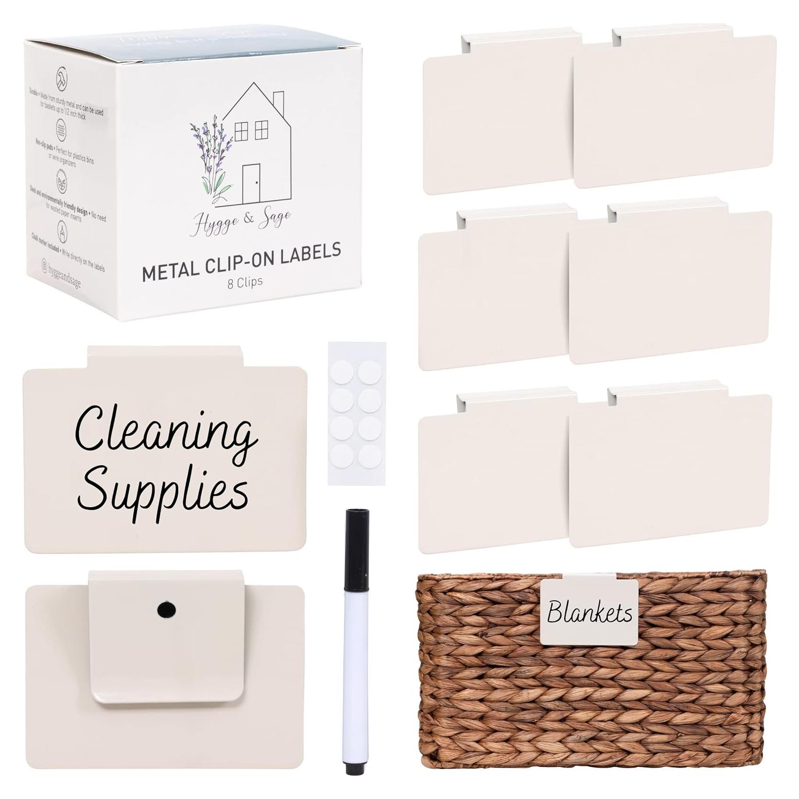 Etiquetas de Metal Antideslizantes Hygge & Sage - 8 Piezas Crema