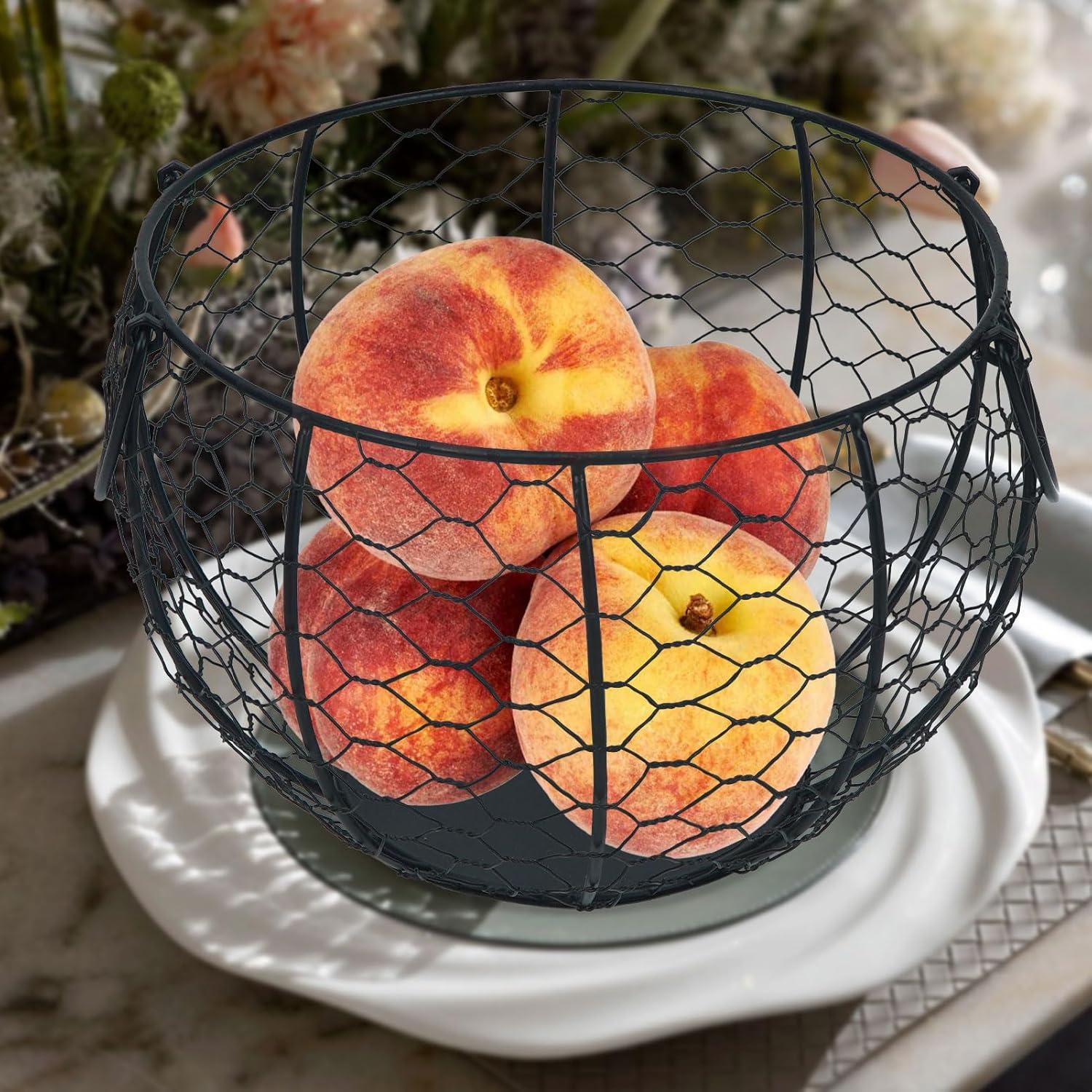 Cesta de Huevos de Alambre Anmylee con Tapa de Pollo 19.5cm