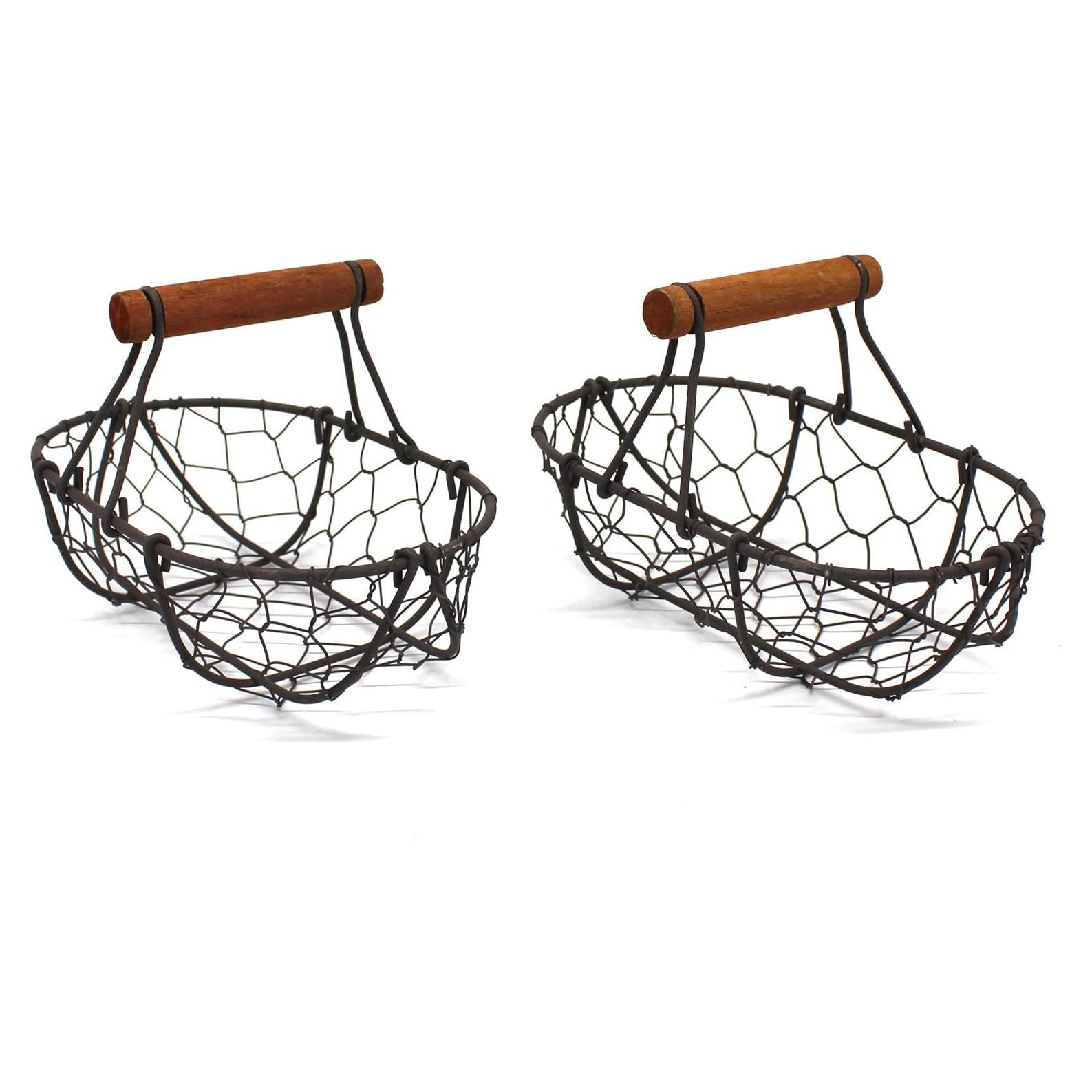 Cestas de Alambre CVHOMEDECO Ovaladas Vintage - Juego de 2