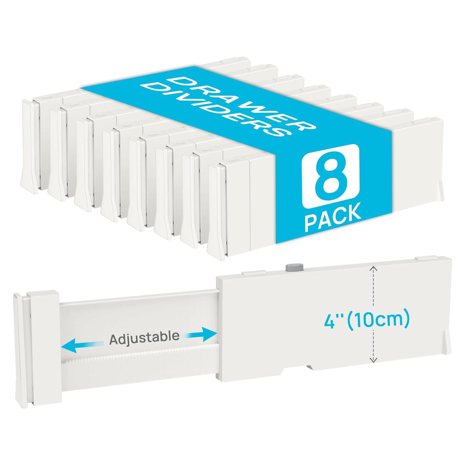 Divisores de Cajones Vtopmart 8 Piezas Ajustables 29.5-43.2 cm