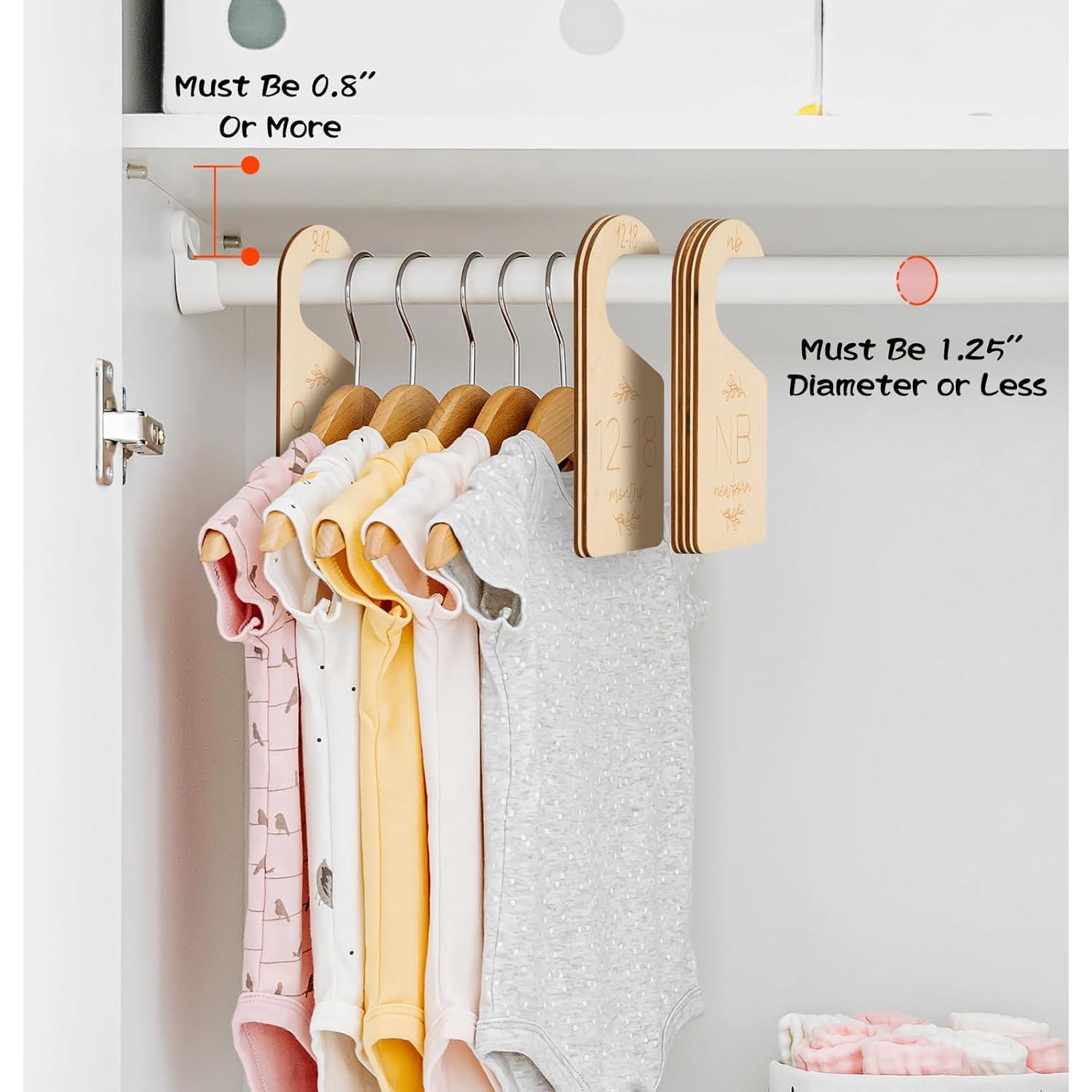 Divisores de Armario para Bebés Giftacity - 7 Organizadores de Madera