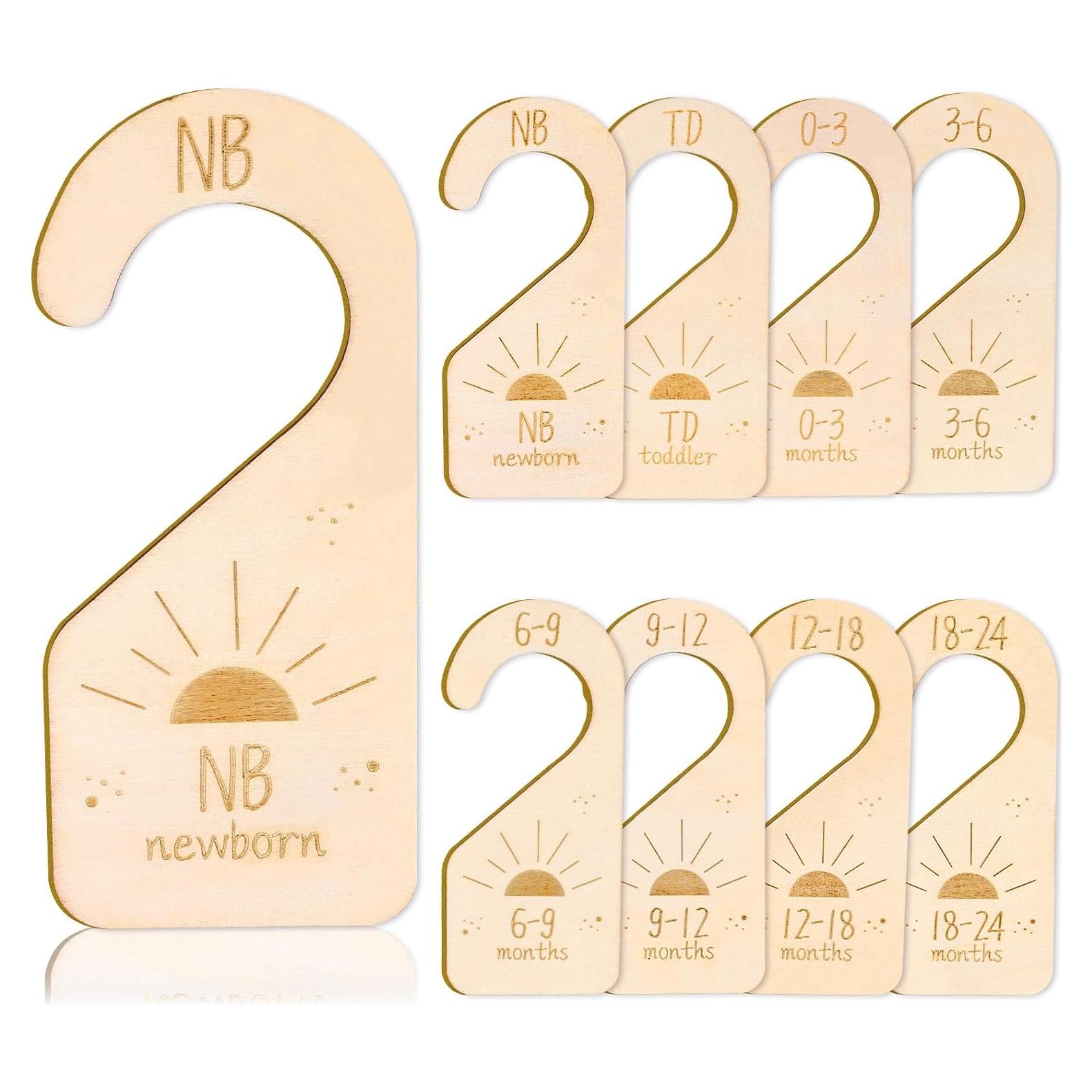 Divisores de Armario para Bebé Whaline 8 Piezas Madera Boho