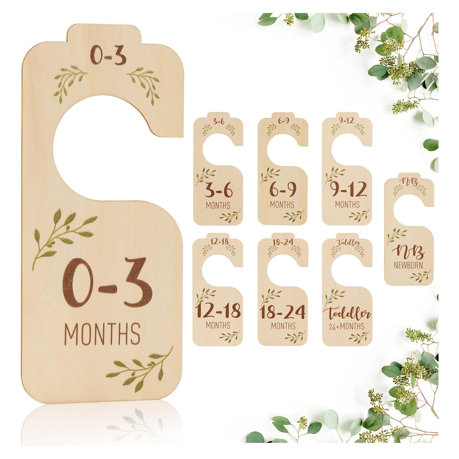 Divisores de Armario para Bebés GIFTACITY - 8 Organizadores de Madera