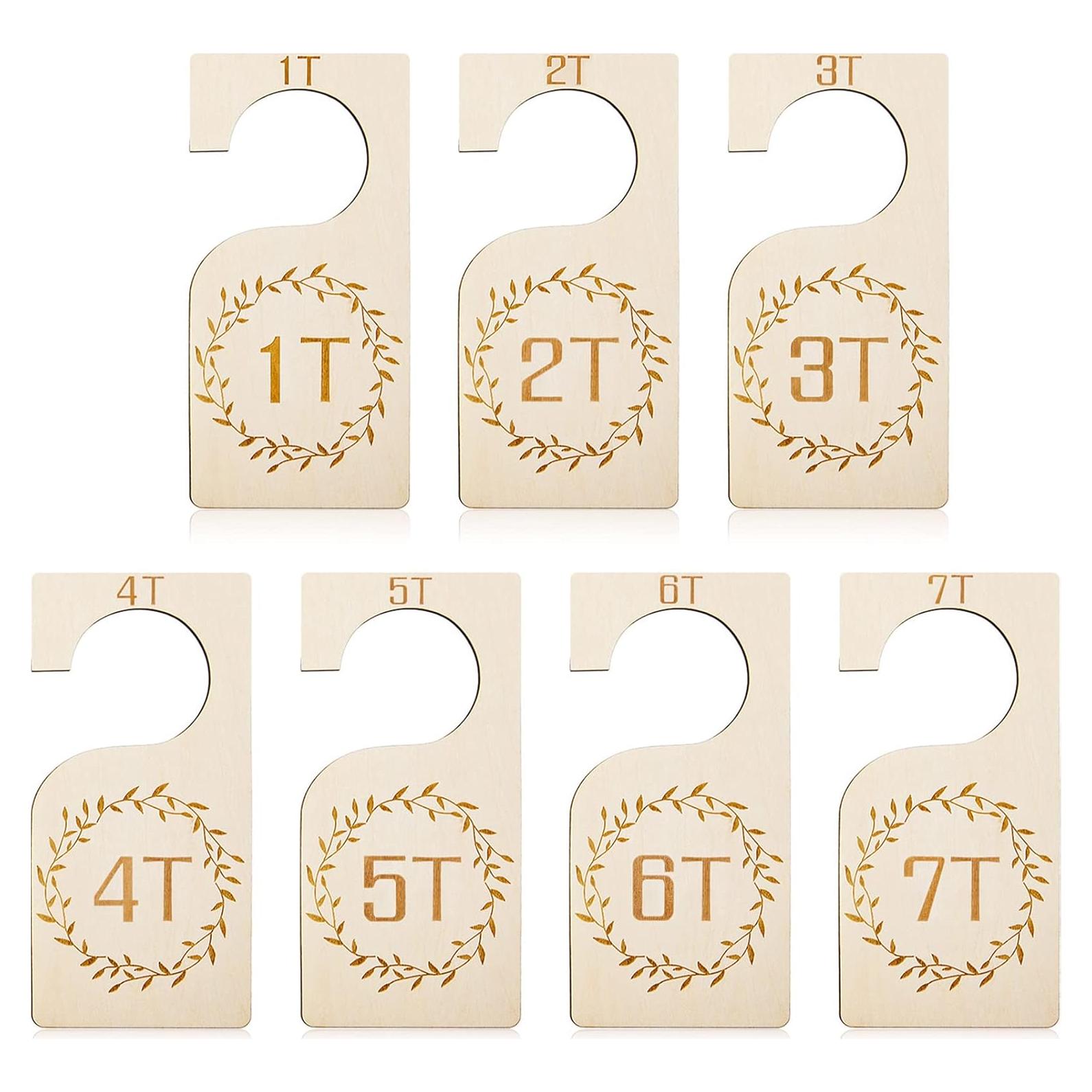 Divisores de Closet de Madera Patelai 7 Pcs para Bebés 1T a 7T