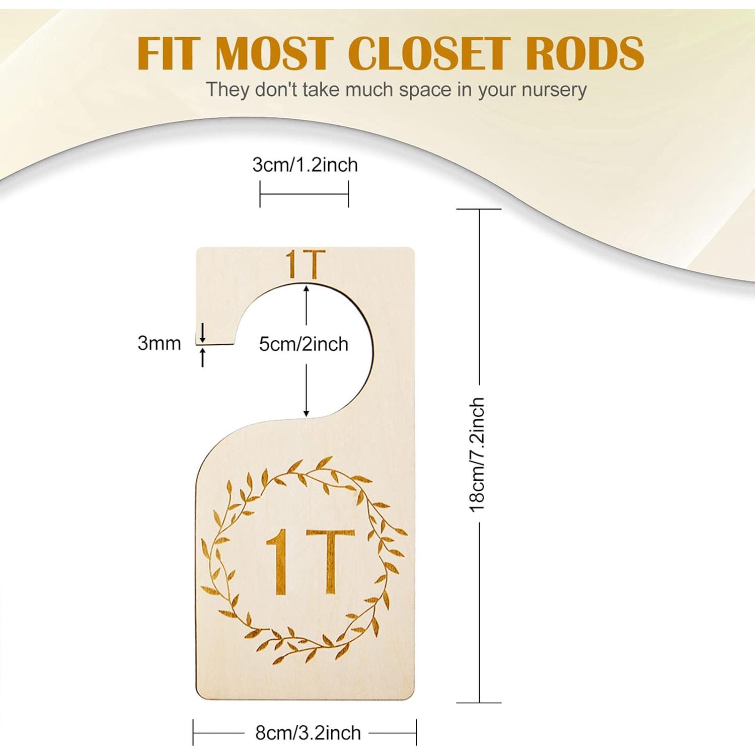 Divisores de Closet de Madera Patelai 7 Pcs para Bebés 1T a 7T