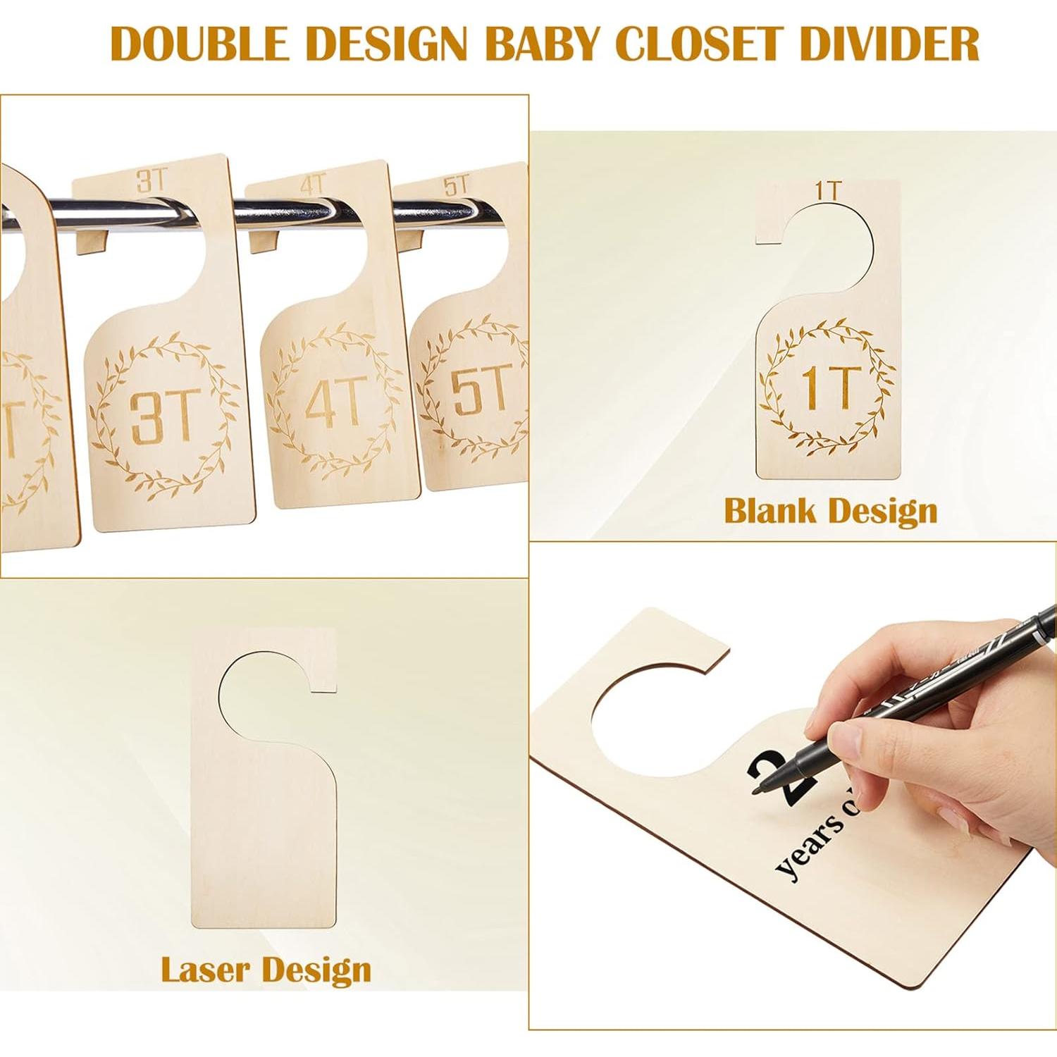 Divisores de Closet de Madera Patelai 7 Pcs para Bebés 1T a 7T