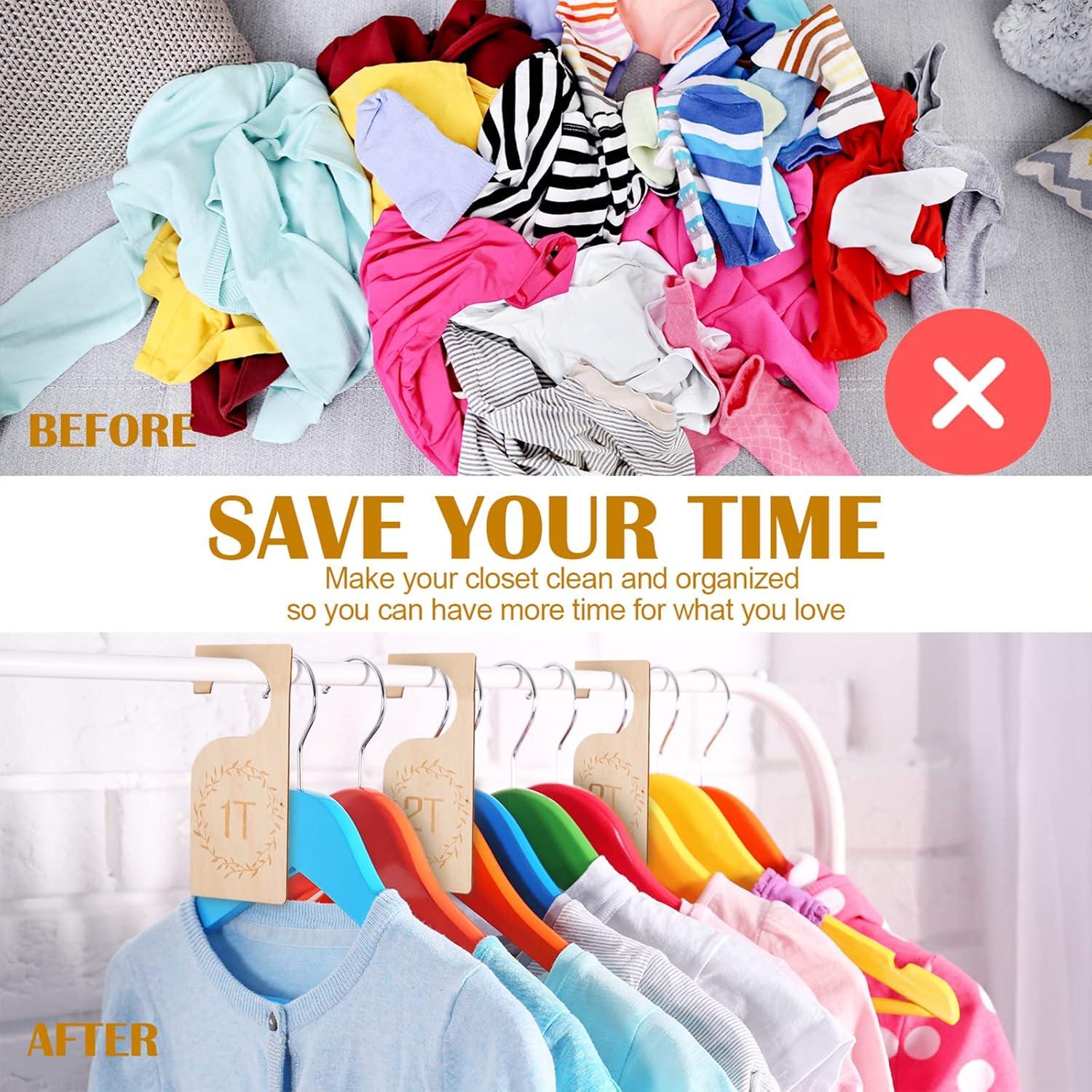 Divisores de Closet de Madera Patelai 7 Pcs para Bebés 1T a 7T