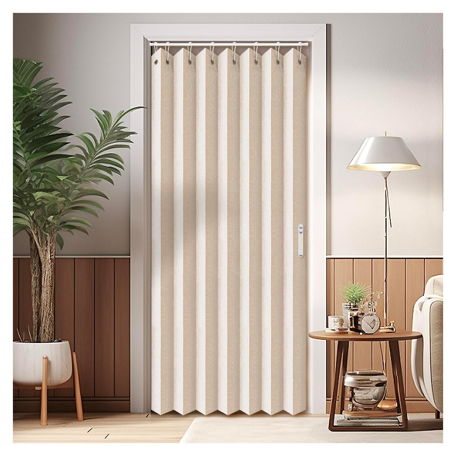 Cortina Acordeón Vatge Beige 100x198 cm para Closet y Divisiones