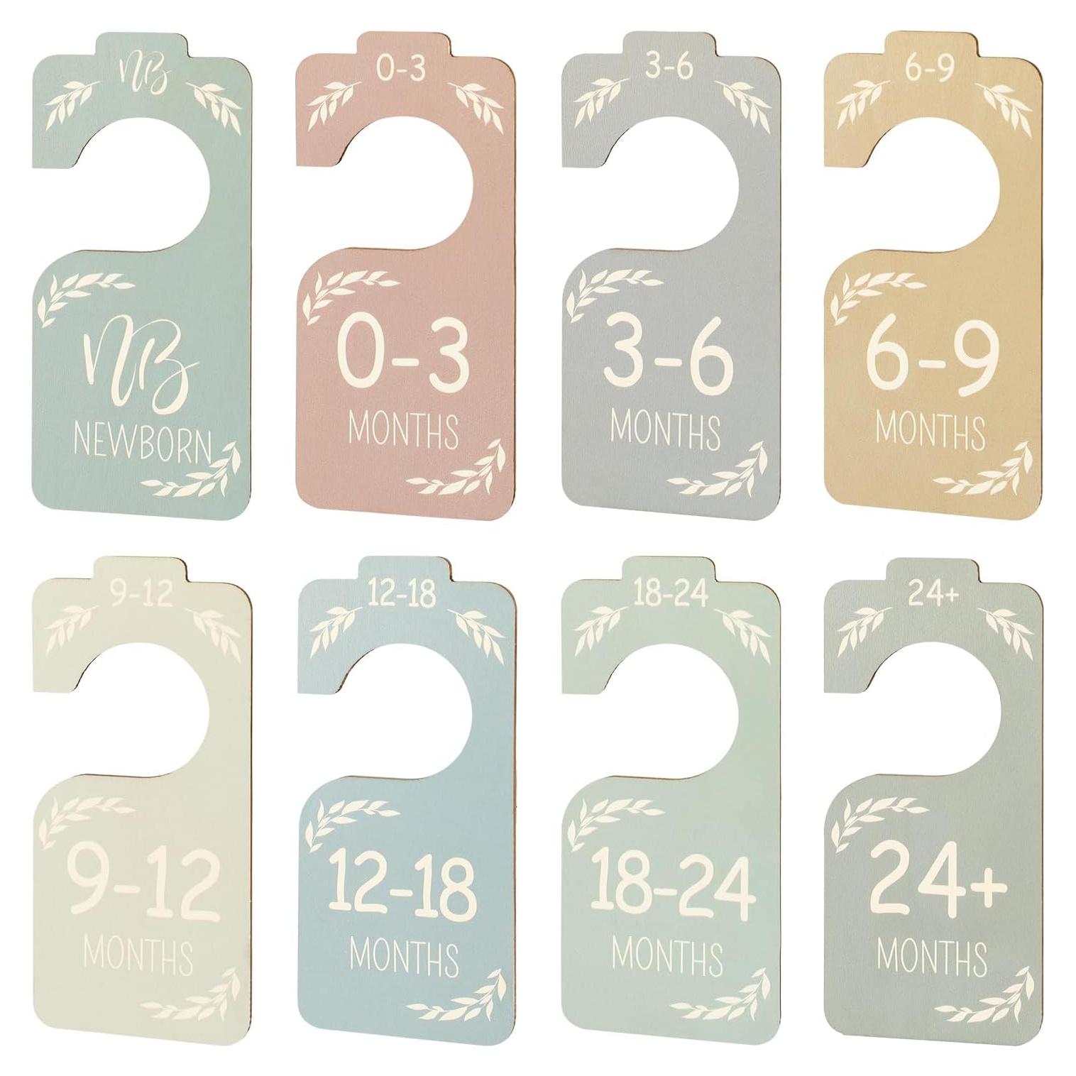 Divisores de Armario para Bebés Pasonly - 8 Piezas Madera Colorida