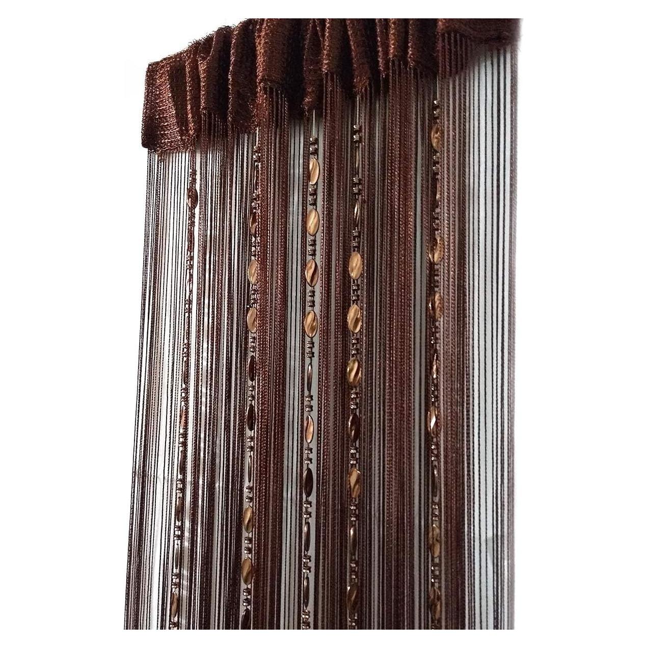 Cortina de Cuerda Decorativa Ave Split 100x200cm Café