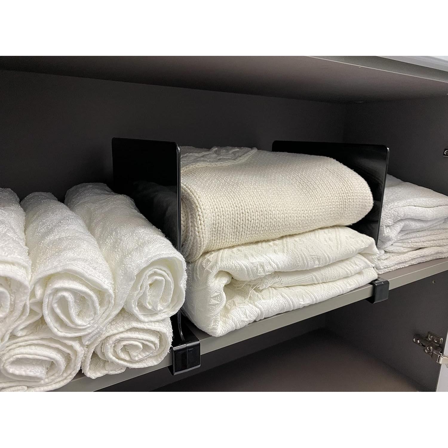 Divisores de Estante de Acrílico ChengHe - 4 Pcs Negros