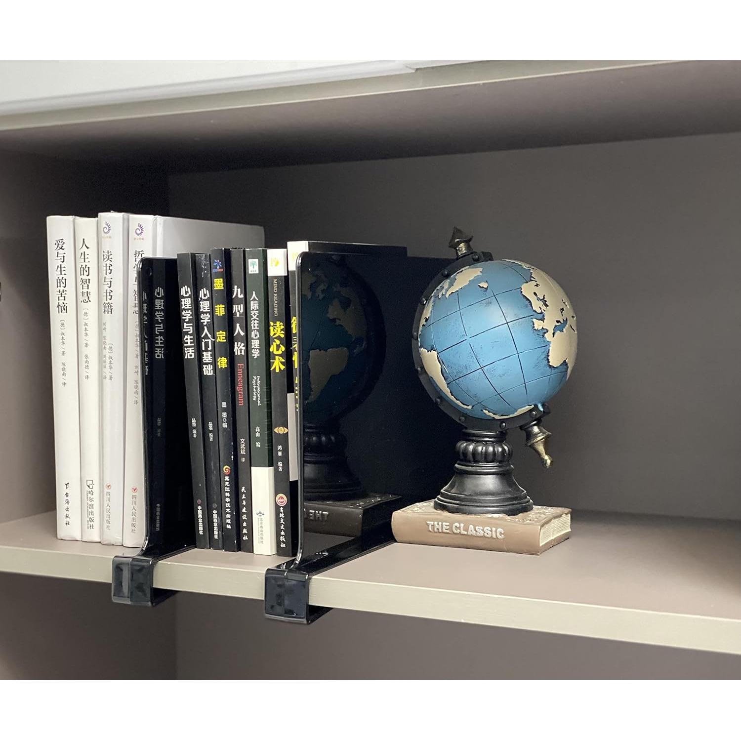 Divisores de Estante de Acrílico ChengHe - 4 Pcs Negros