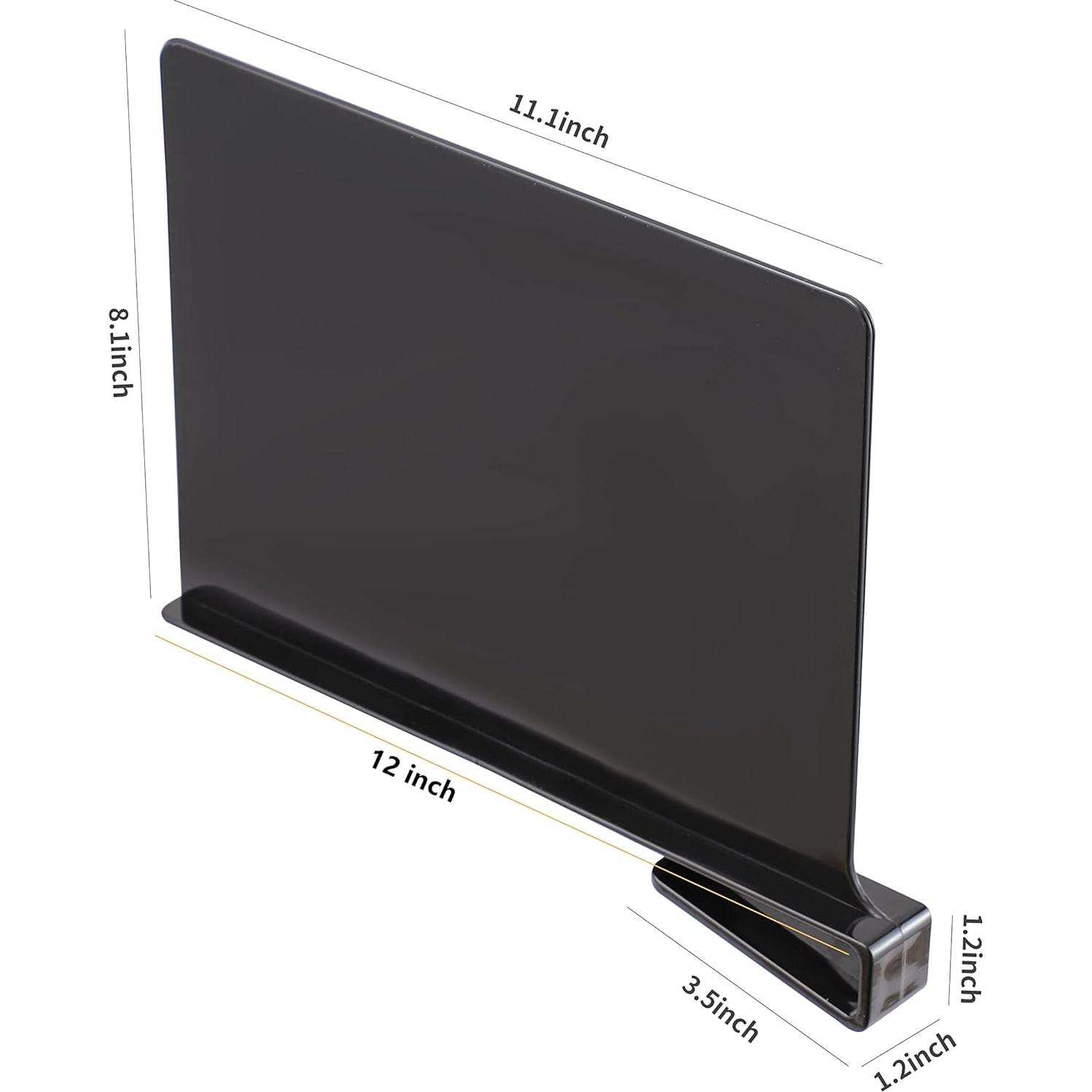 Divisores de Estante de Acrílico ChengHe - 4 Pcs Negros