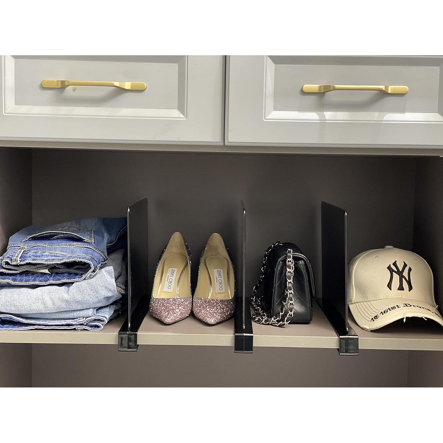 Divisores de Estante de Acrílico ChengHe - 4 Pcs Negros