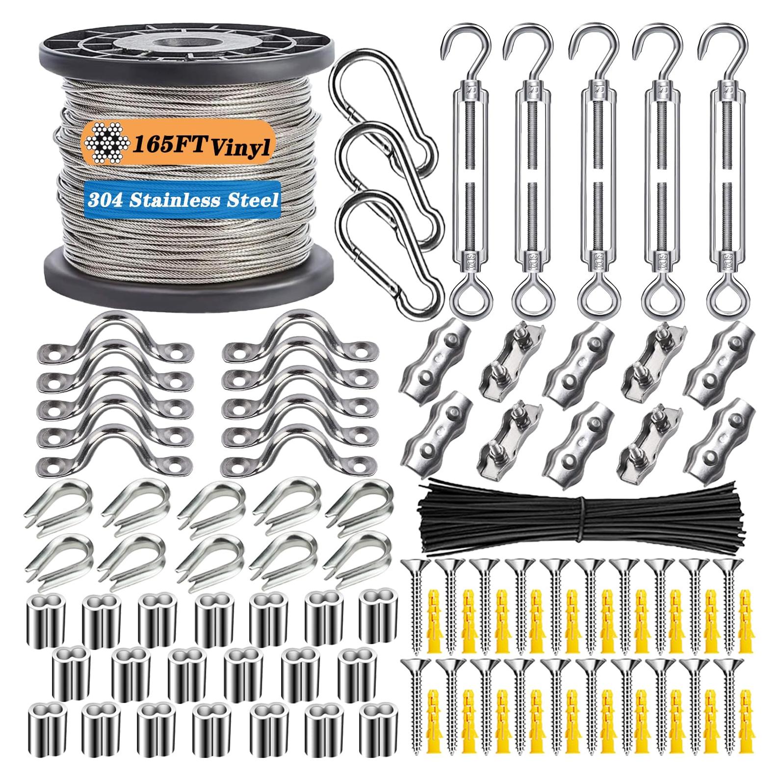 Kit de Cable de Acero Inoxidable 50m BRISBONN con Tensores M5