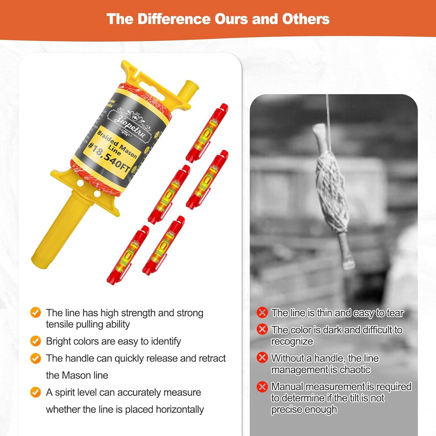 Cuerda de Línea de Albañil Ziopetru 164.59m Nylon Naranja