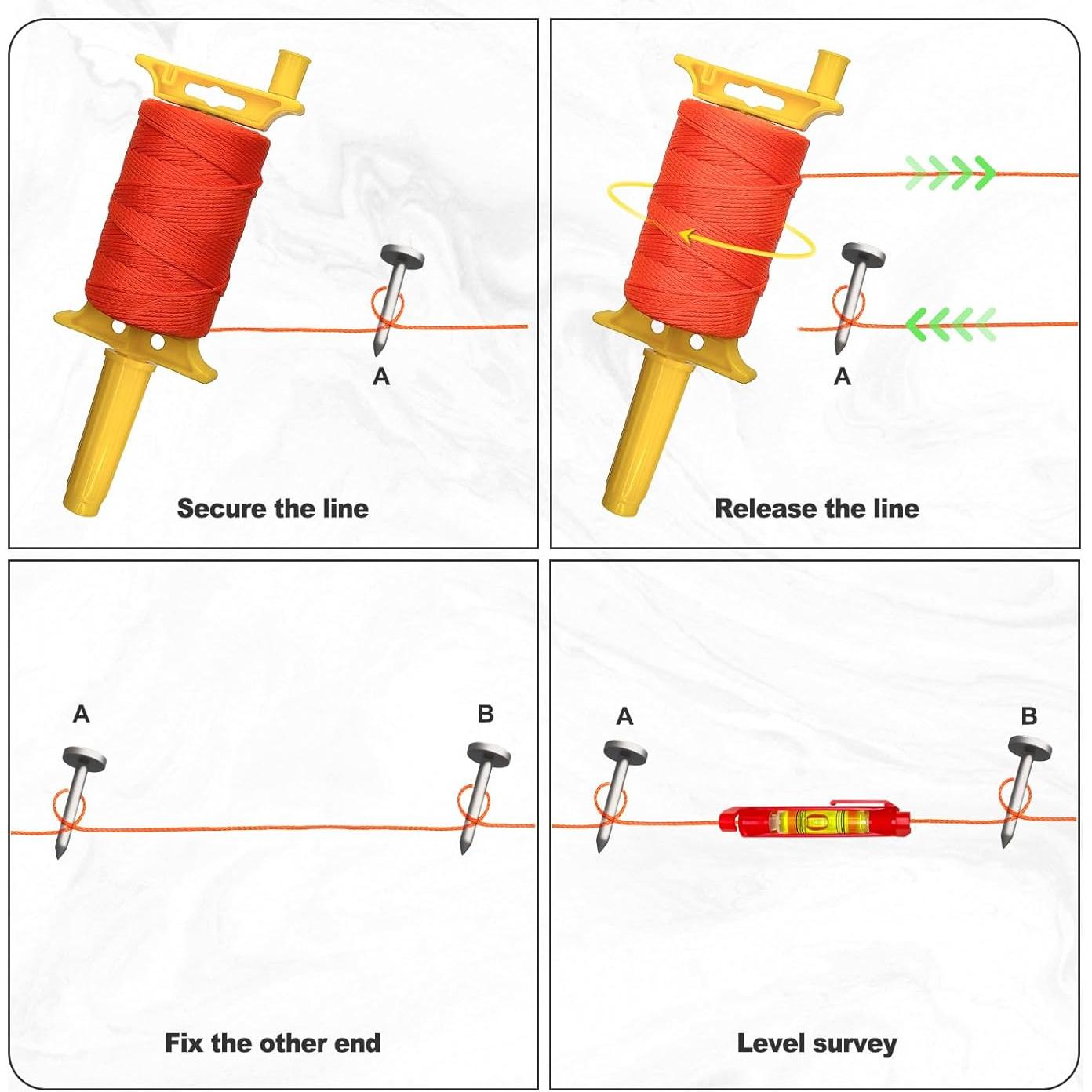 Cuerda de Línea de Albañil Ziopetru 164.59m Nylon Naranja