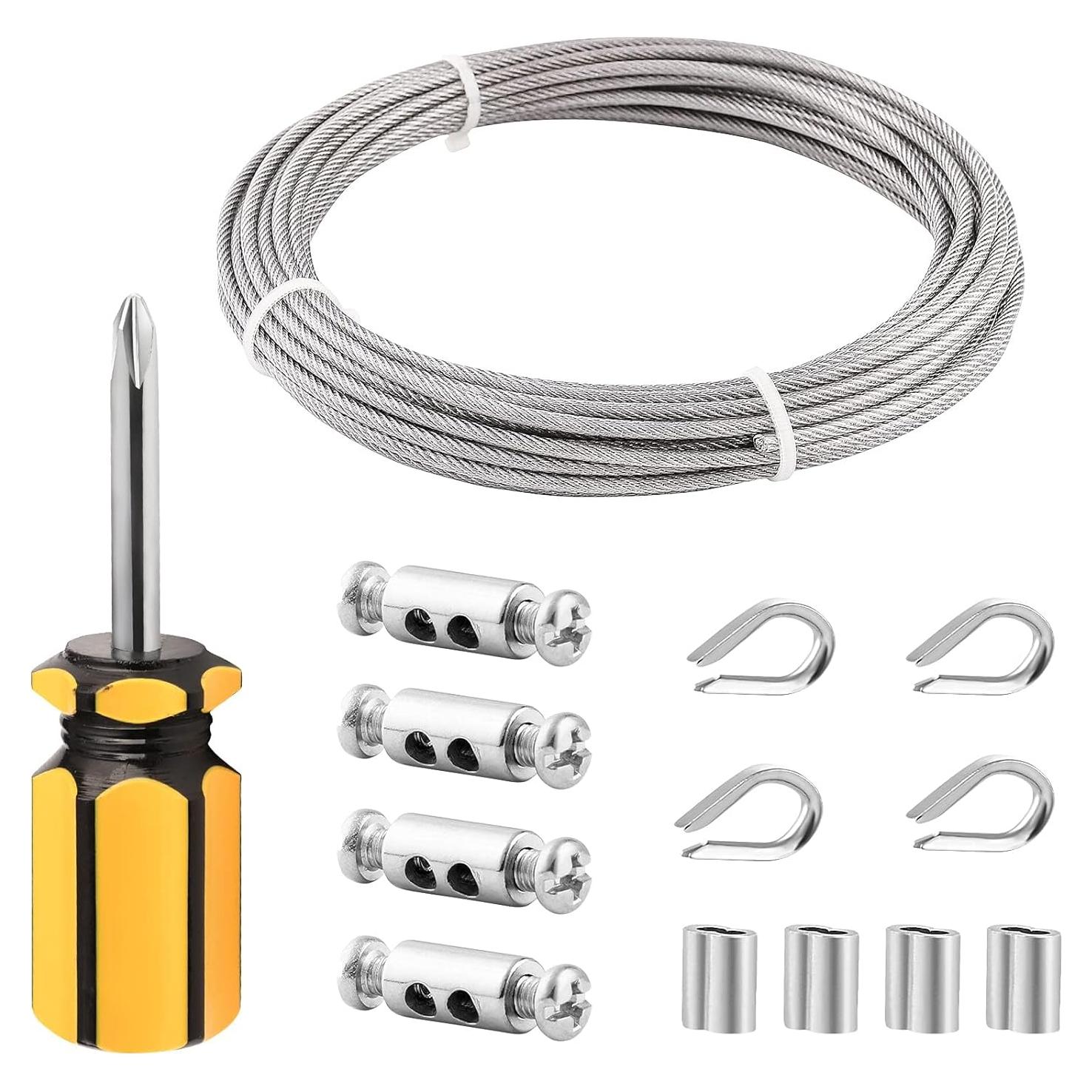 Kit de Cable de Acero Inoxidable 10m 3mm TooTaci para Jardín