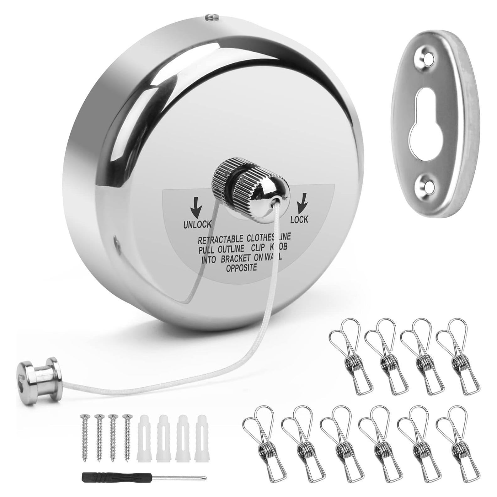 Cuerda de Ropa Retráctil Catcan 2.8m Acero Inoxidable 15kg