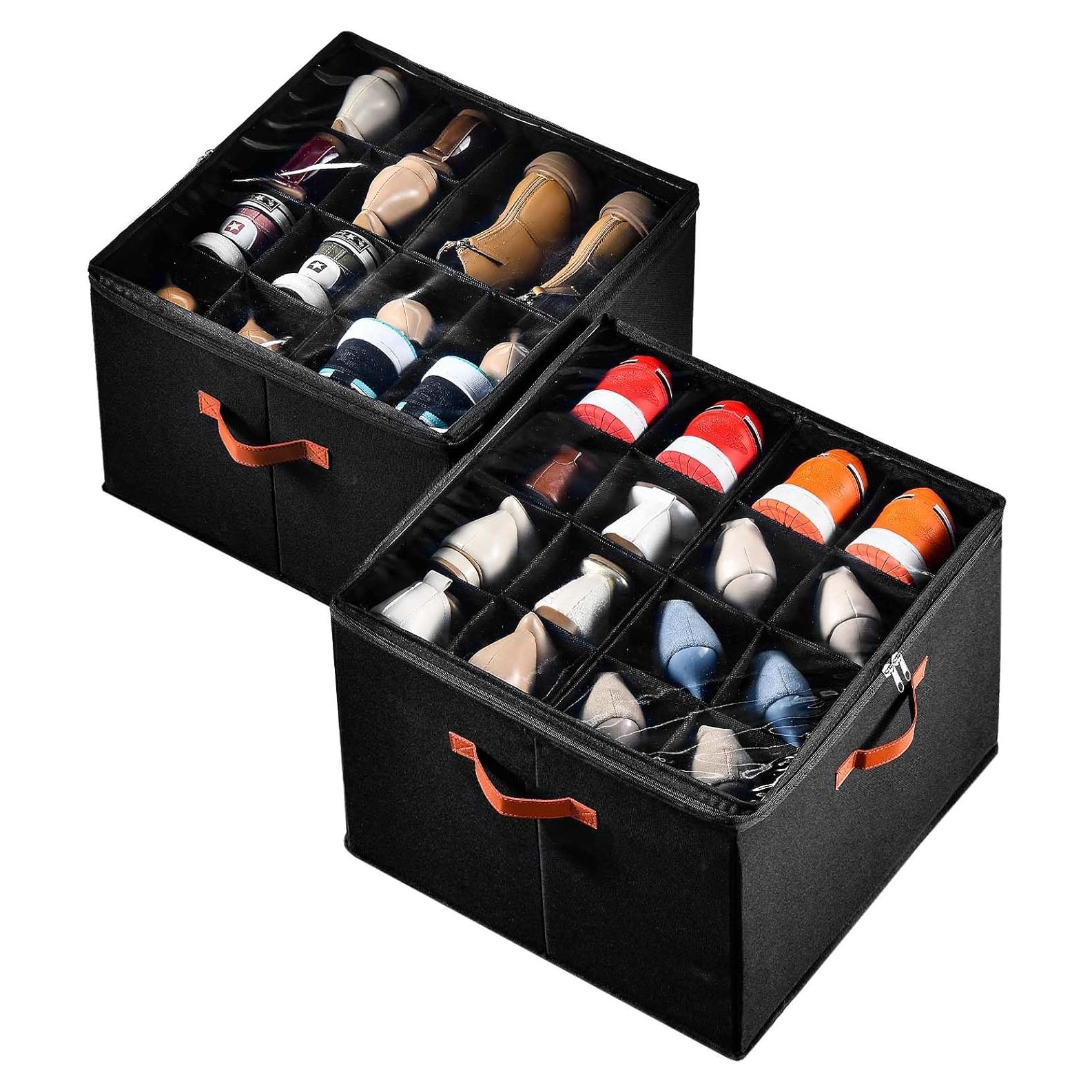 Organizador de Zapatos INSTY 2 Paquetes Negro 32 Pares Ajustable