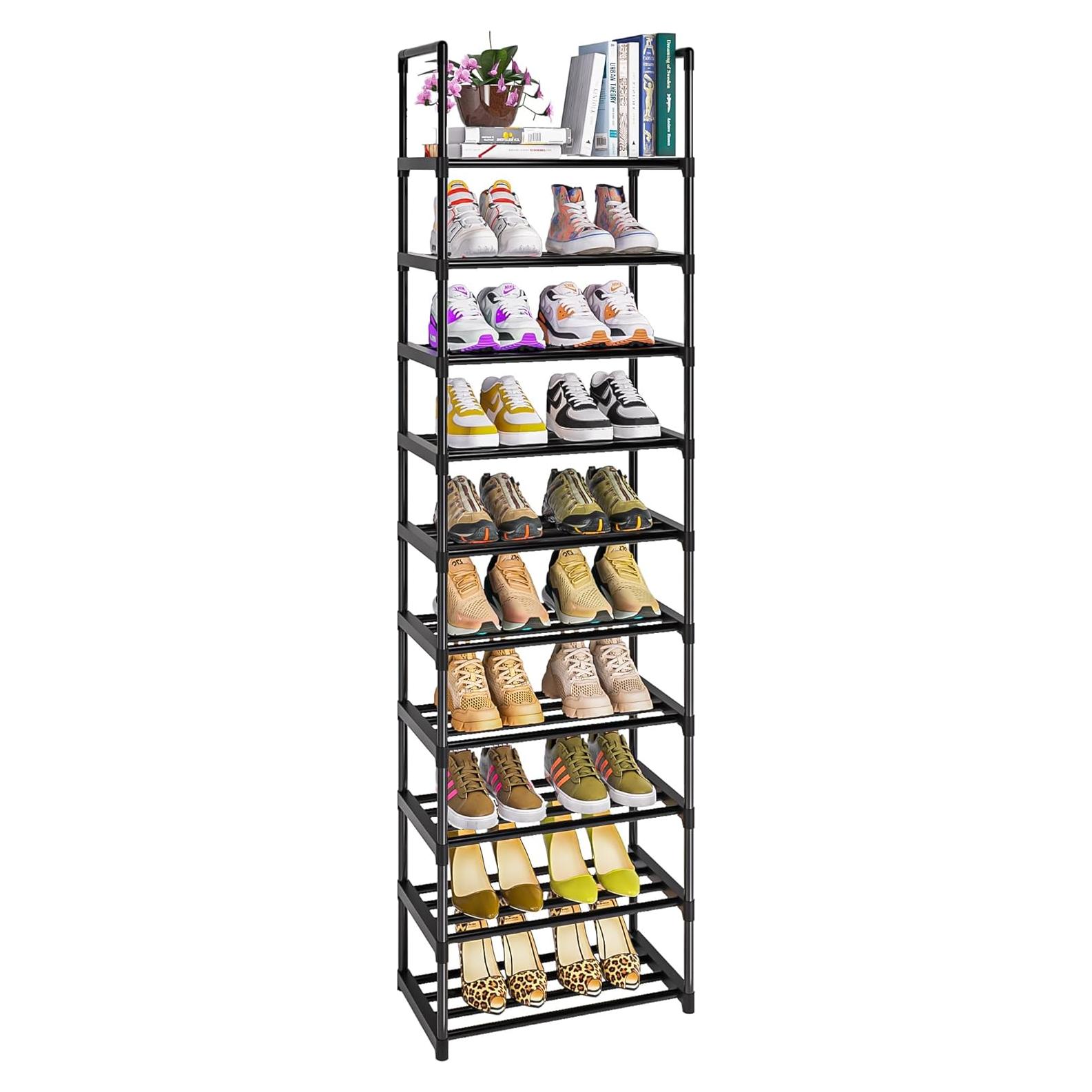 Estante para Zapatos OYREL de 10 Niveles Negro - Organizador Espacio