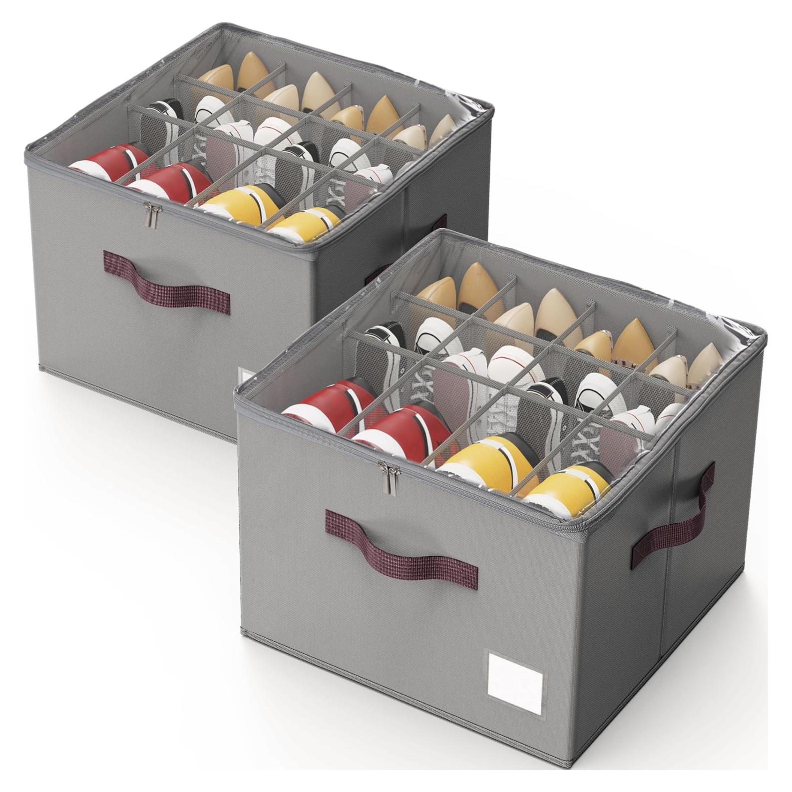 Organizador de Zapatos Criusia Gris - 2 Piezas, Tela Oxford