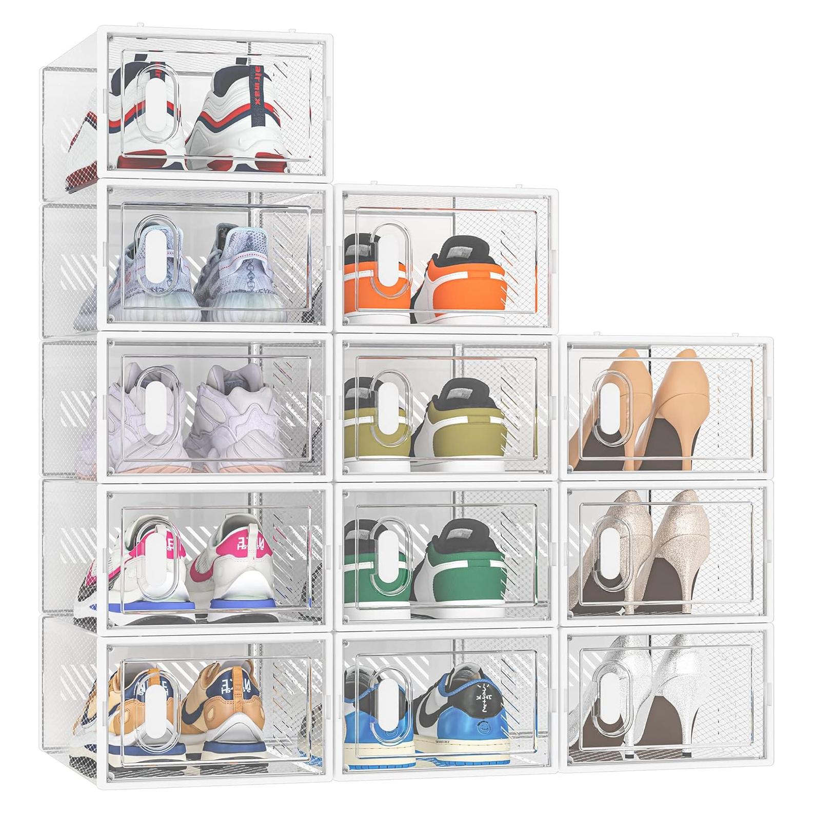 Organizador de Zapatos SIMPDIY 12 Cajas Apilables Transparentes