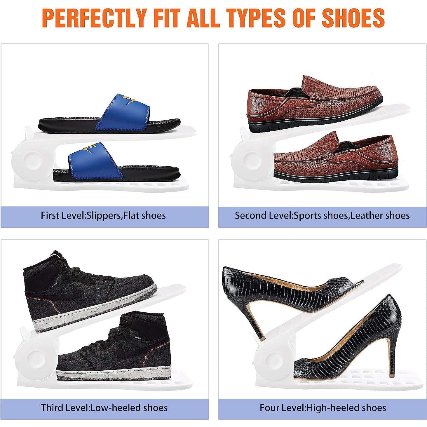 Organizador de Zapatos YIHATA Blanco 16 Piezas Ajustable