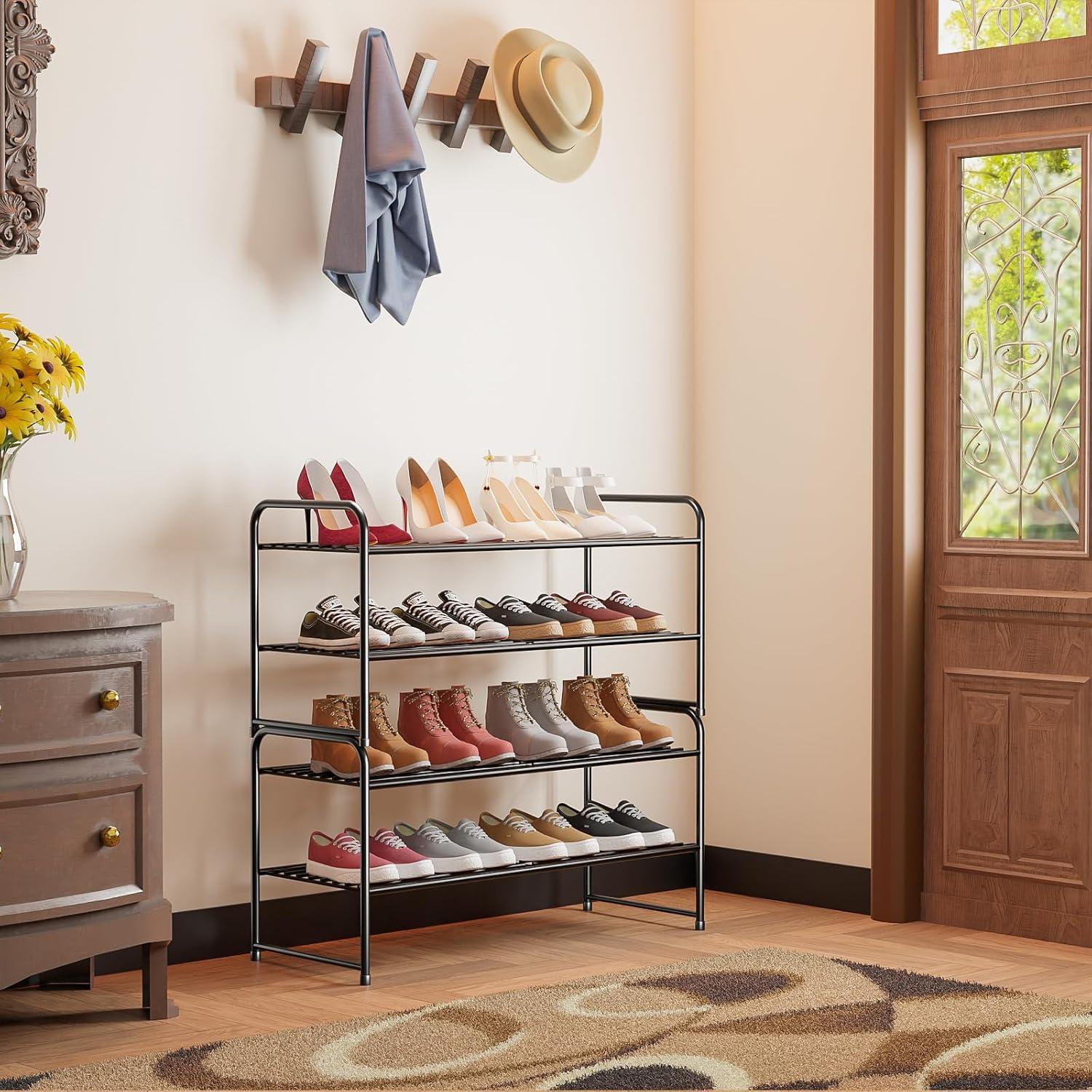 Estante para Zapatos SUFAUY 2 Niveles 84 cm Metal Negro