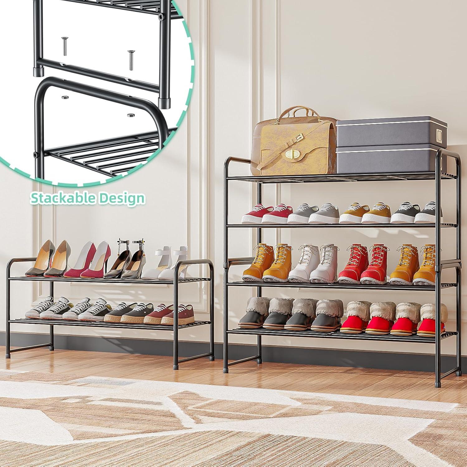 Estante para Zapatos SUFAUY 2 Niveles 84 cm Metal Negro