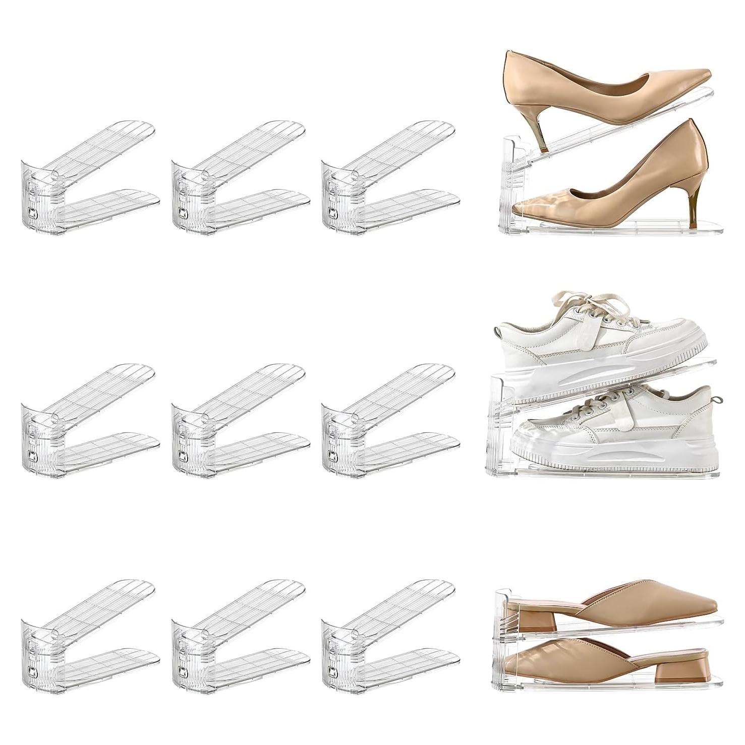 Organizador de Zapatos Uni HIMO 12 Piezas Ajustable Transparente