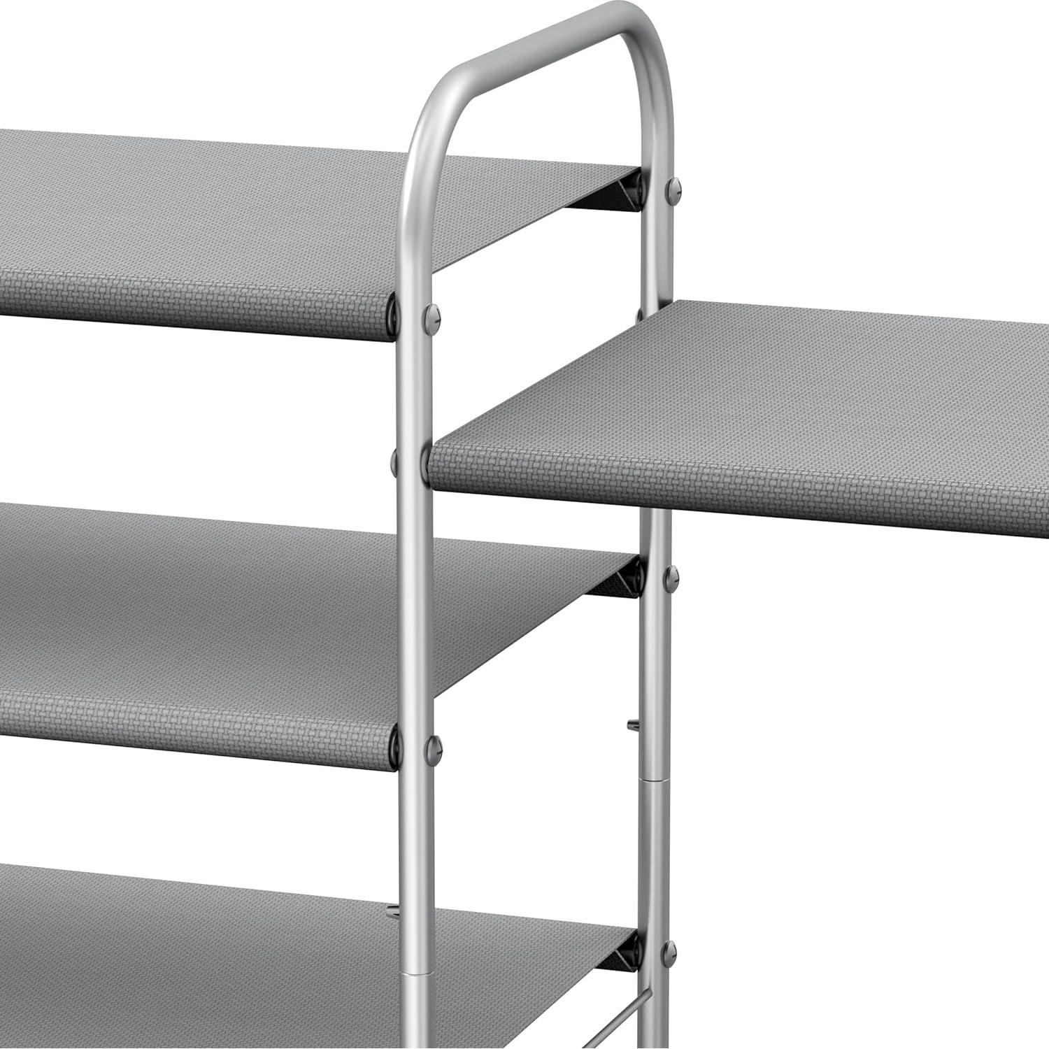 Estante Organizador de Zapatos 3 Niveles Simple Houseware Gris - Soporta 9 a 16 Pares, Metal Resistente