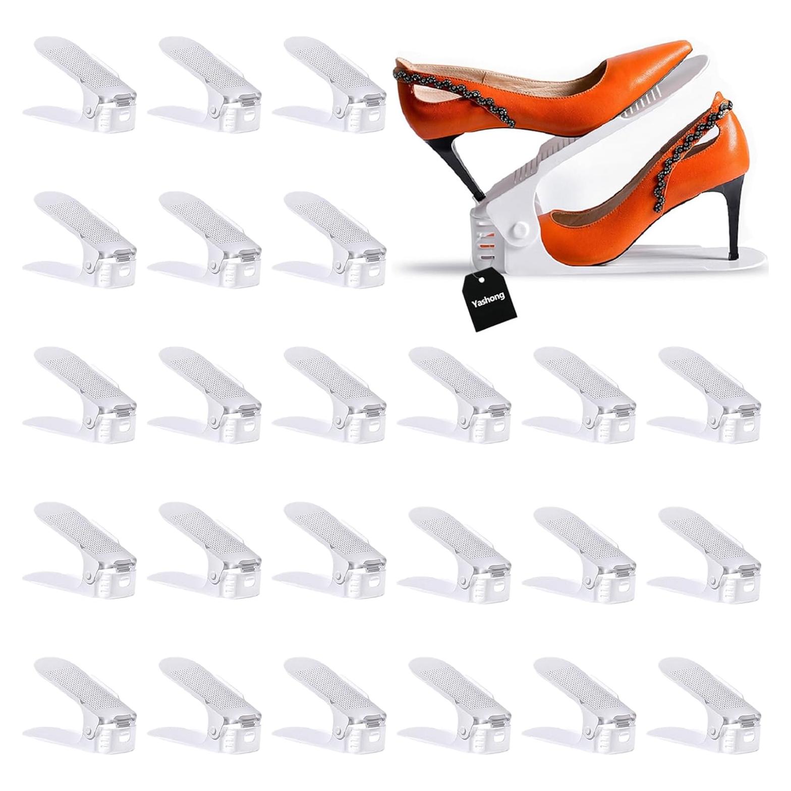 Organizador de Zapatos Yashong 24PCS Apilable Blanco