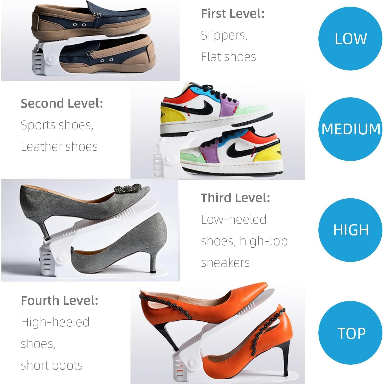 Organizador de Zapatos Yashong 24PCS Apilable Blanco