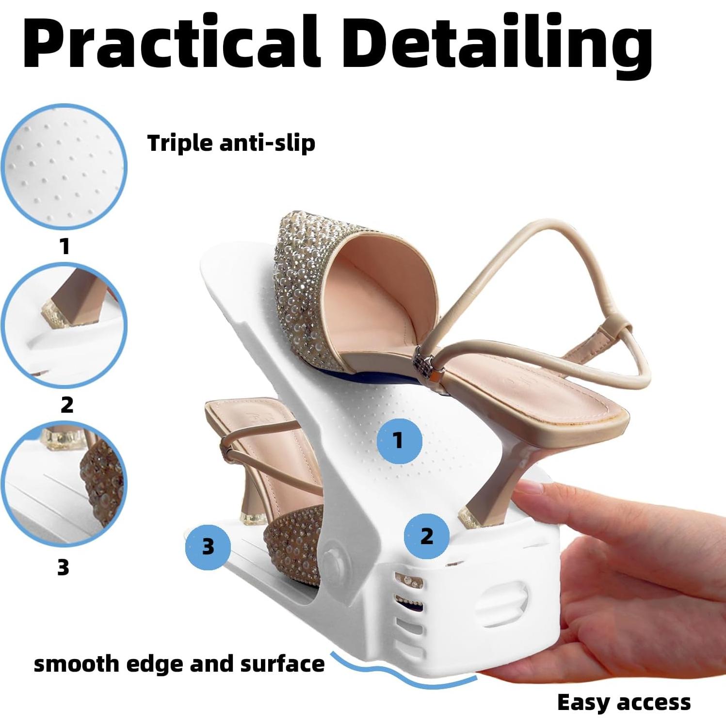 Organizador de Zapatos Yashong 24PCS Apilable Blanco