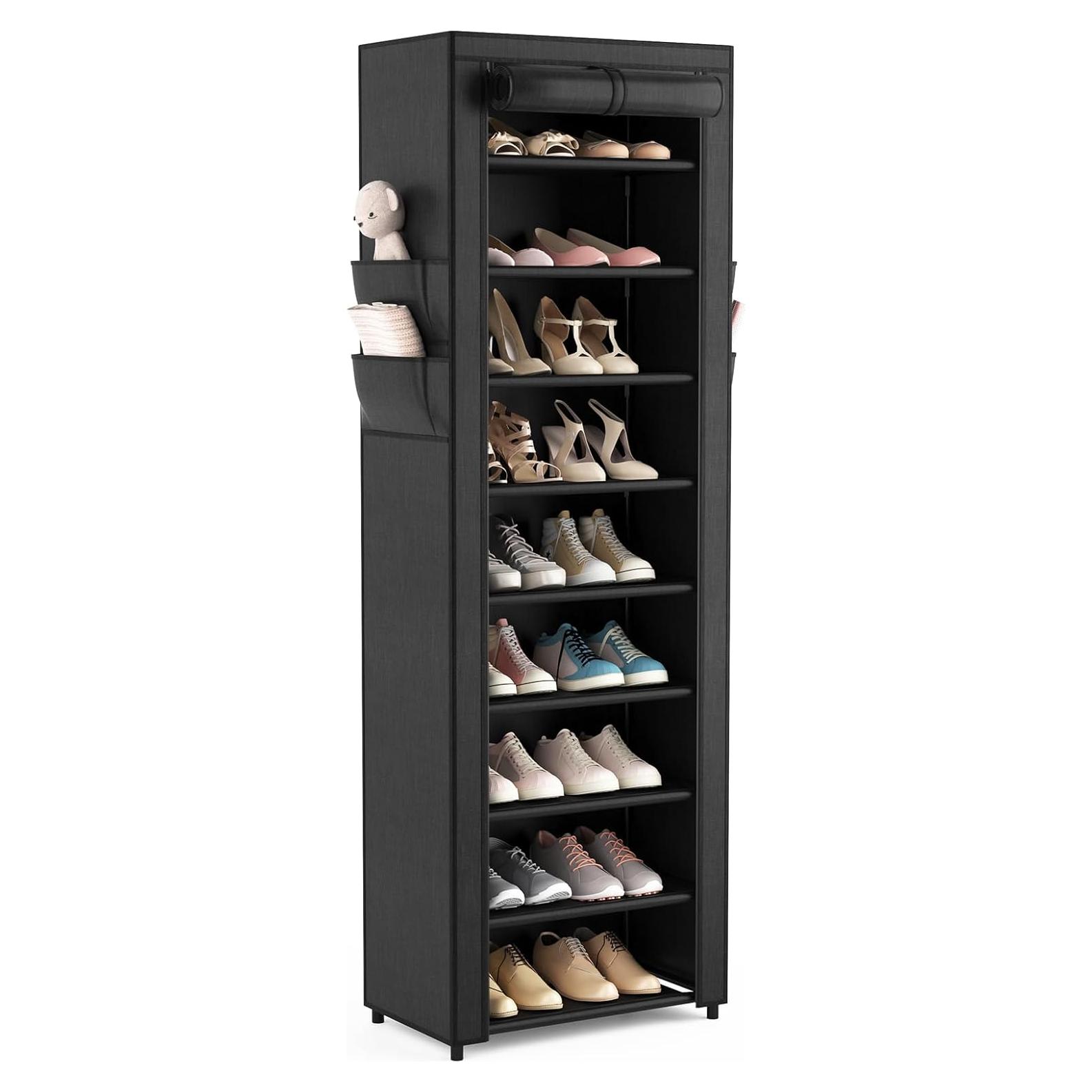 Organizador de Zapatos VILICK 10 Niveles con Cubierta Negra