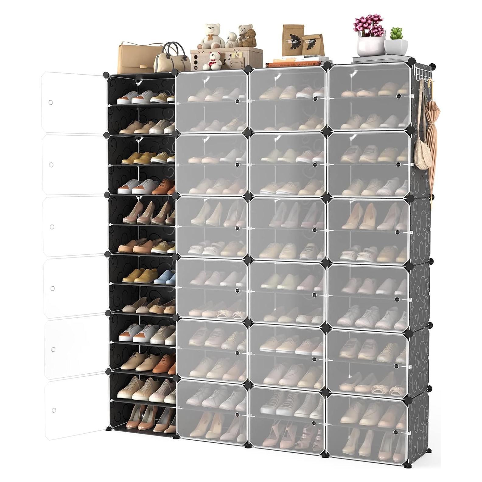 Organizador de Zapatos WEXCISE 96 Pares Ajustable Negro