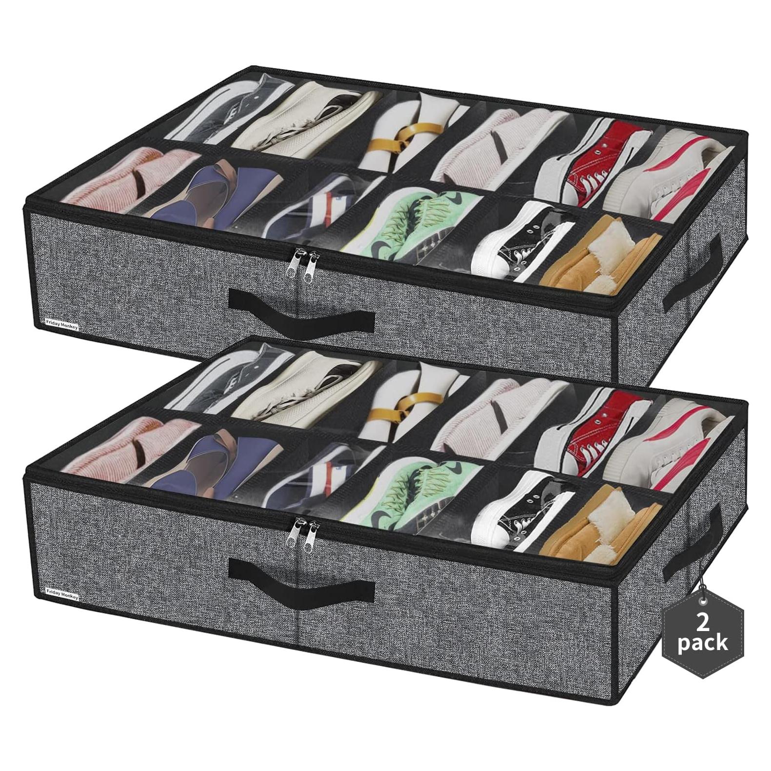 Organizadores de Zapatos Bajo la Cama Friday Monkey 2 Pzas 24 Pares