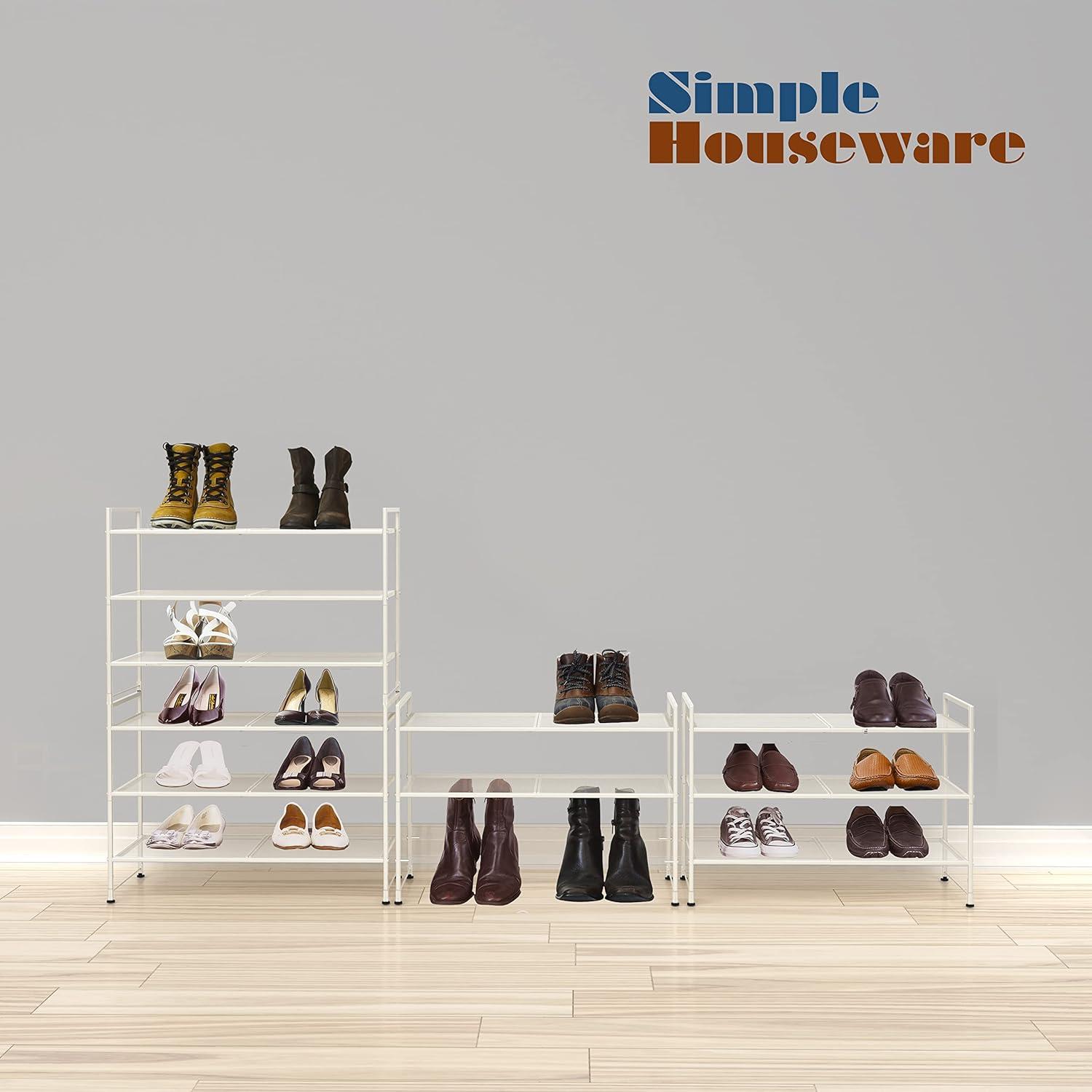 Estante para zapatos apilable Simple Houseware 3 niveles blanco
