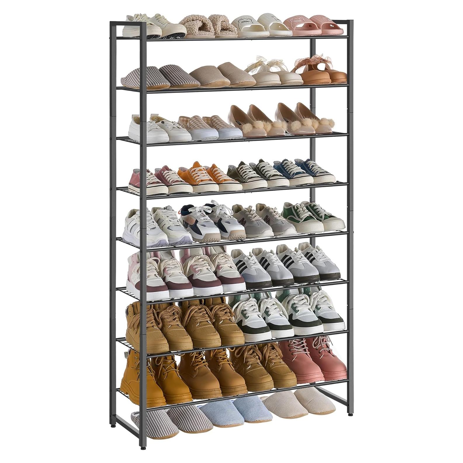 Estante para Zapatos Nunsino 8 Niveles Negro Alta Resistencia