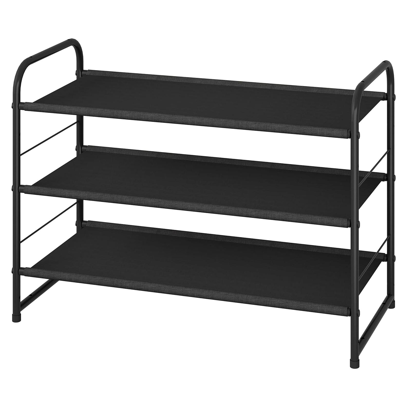 Estante para zapatos apilable Simple Trending 3 niveles negro